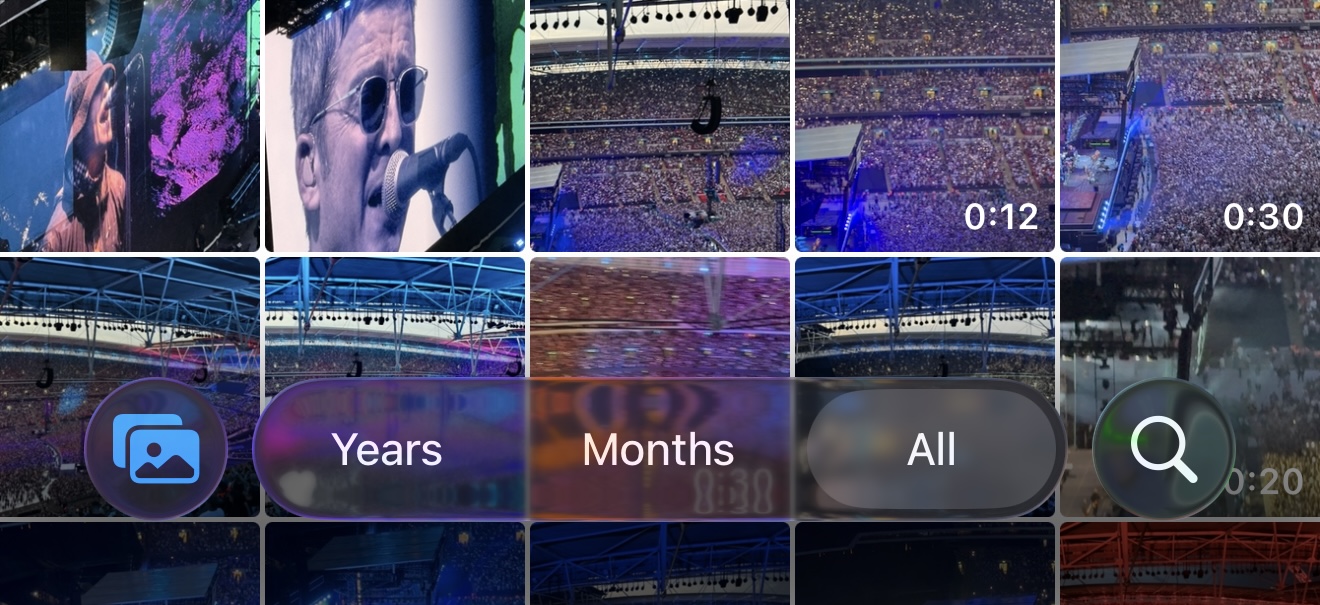 The Liquid Glass effect in Photos.