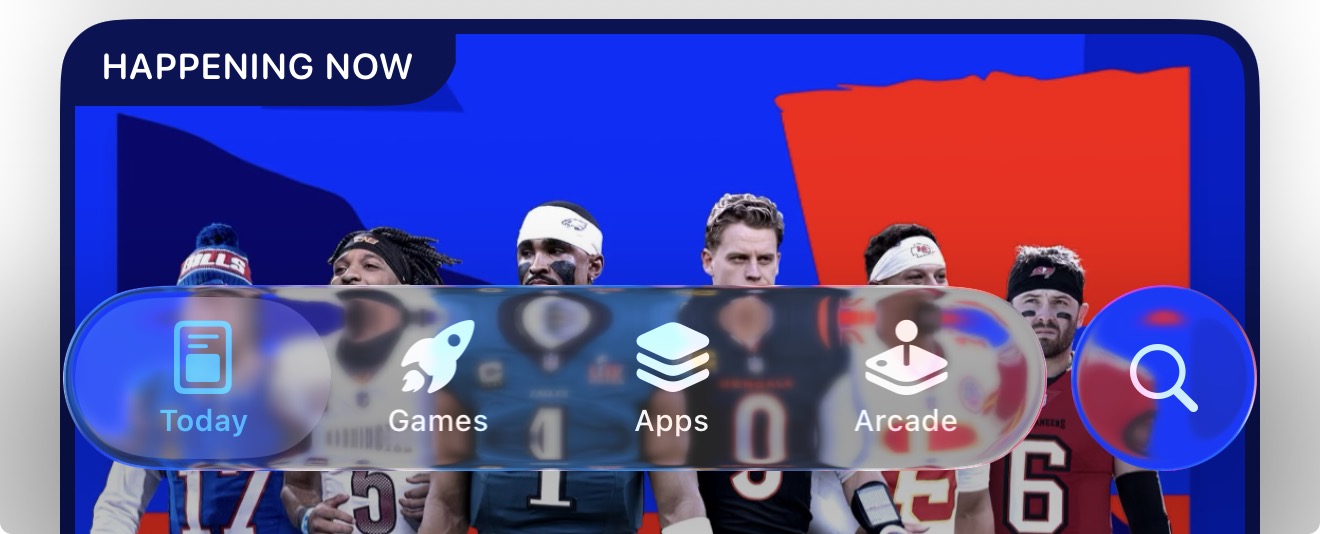 An example of lensing and other visual effects of Liquid Glass.