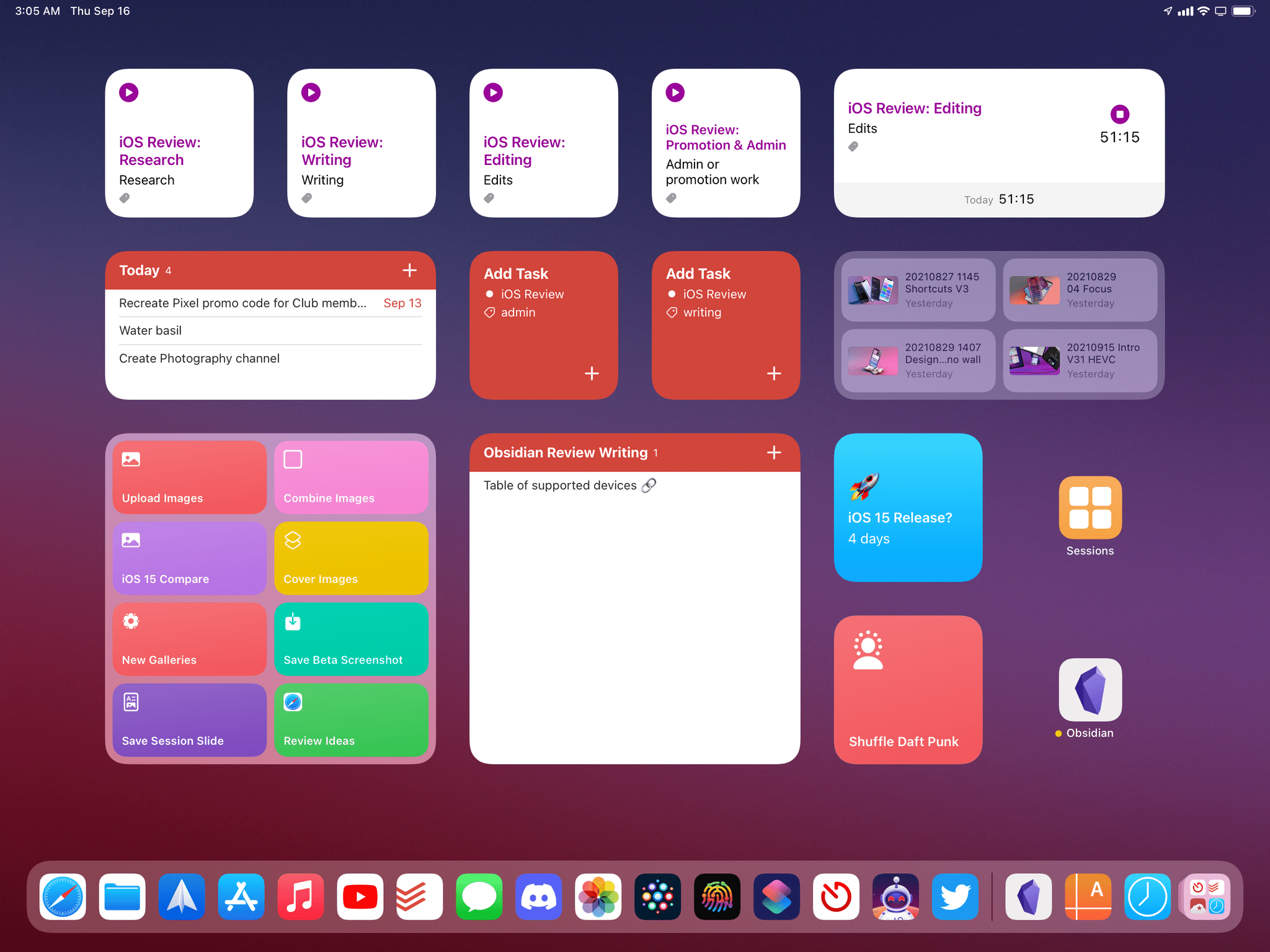 My iOS 15 review Home Screen.
