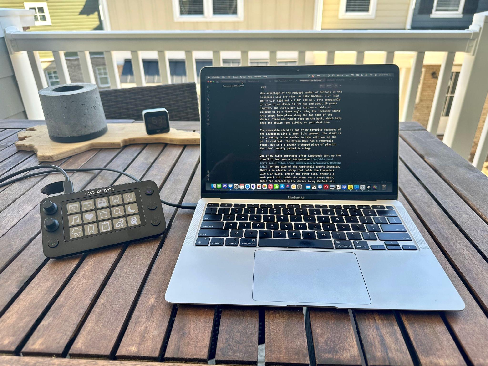 Sitting outside with the Loupedeck Live S.