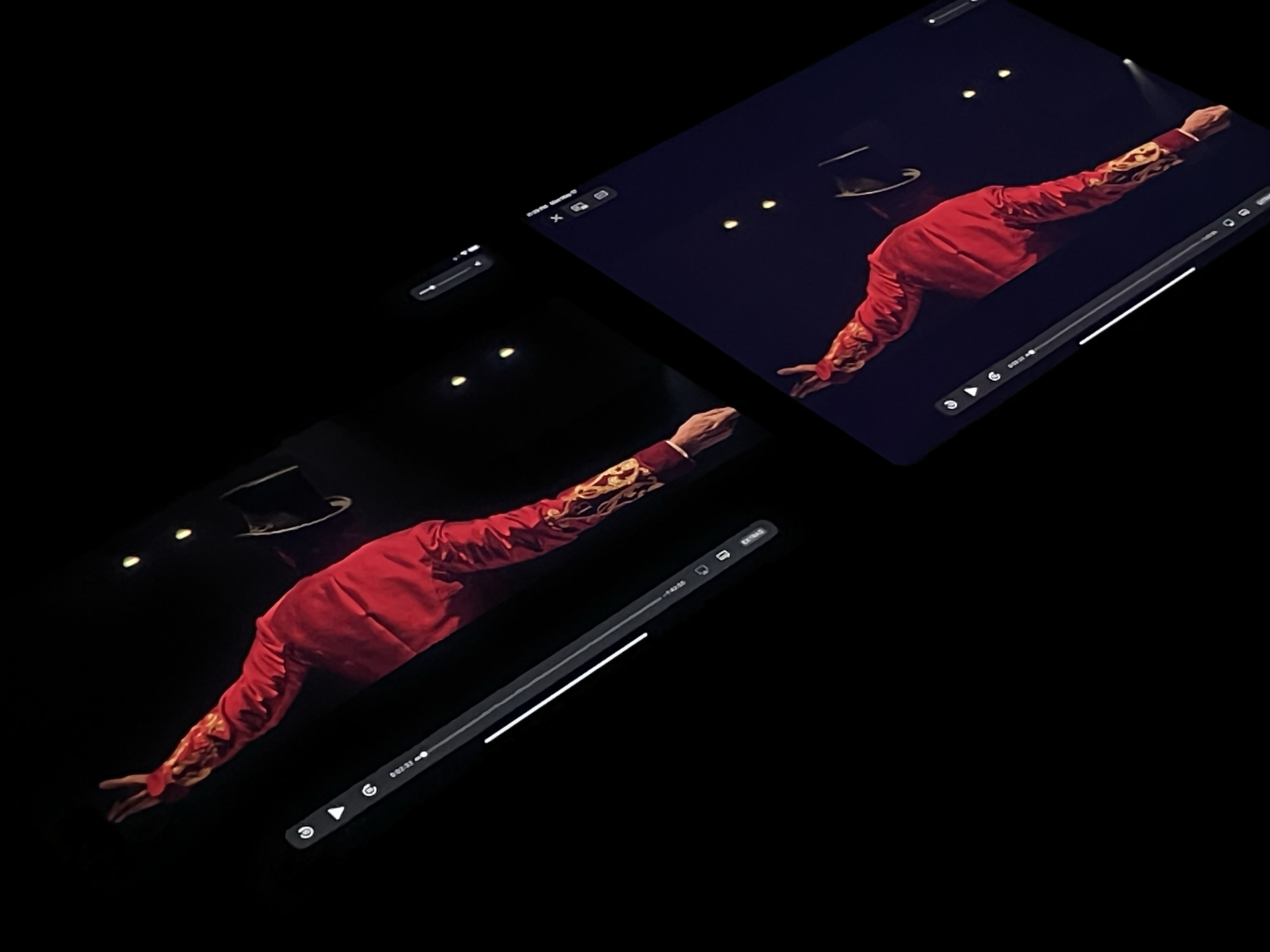 The new iPad Pro (left) features more accurate colors and near-pure blacks. Colors on the 2020 iPad Pro (right) look washed out in comparison.