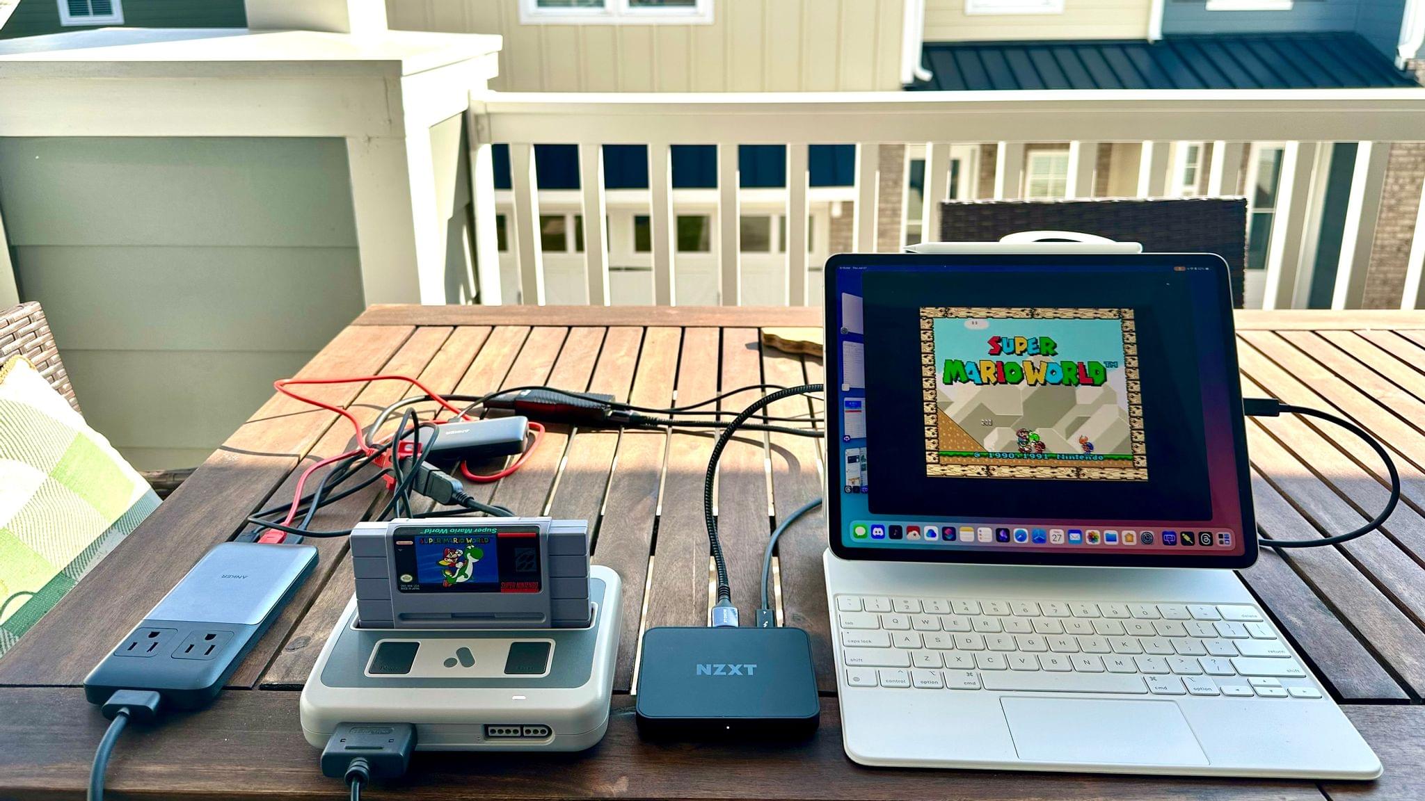The Analogue Super NT running on an iPad Pro.