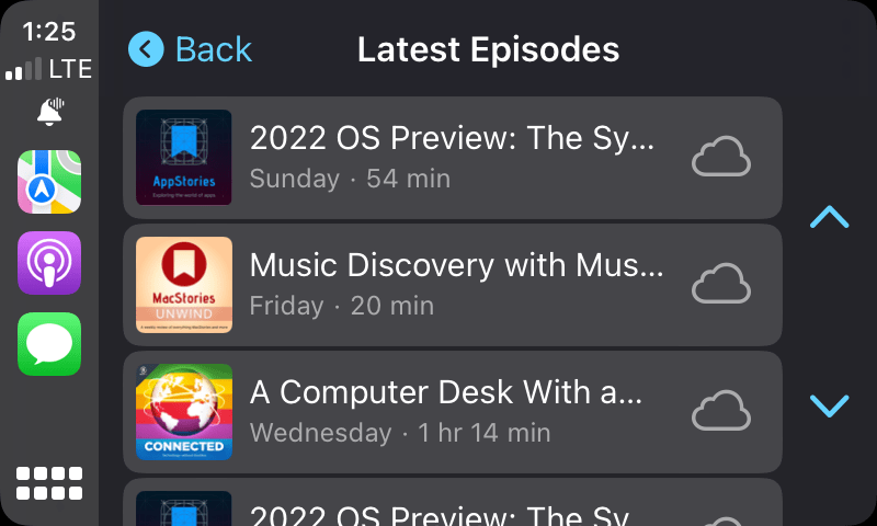 Podcasts' 'Latest' section.