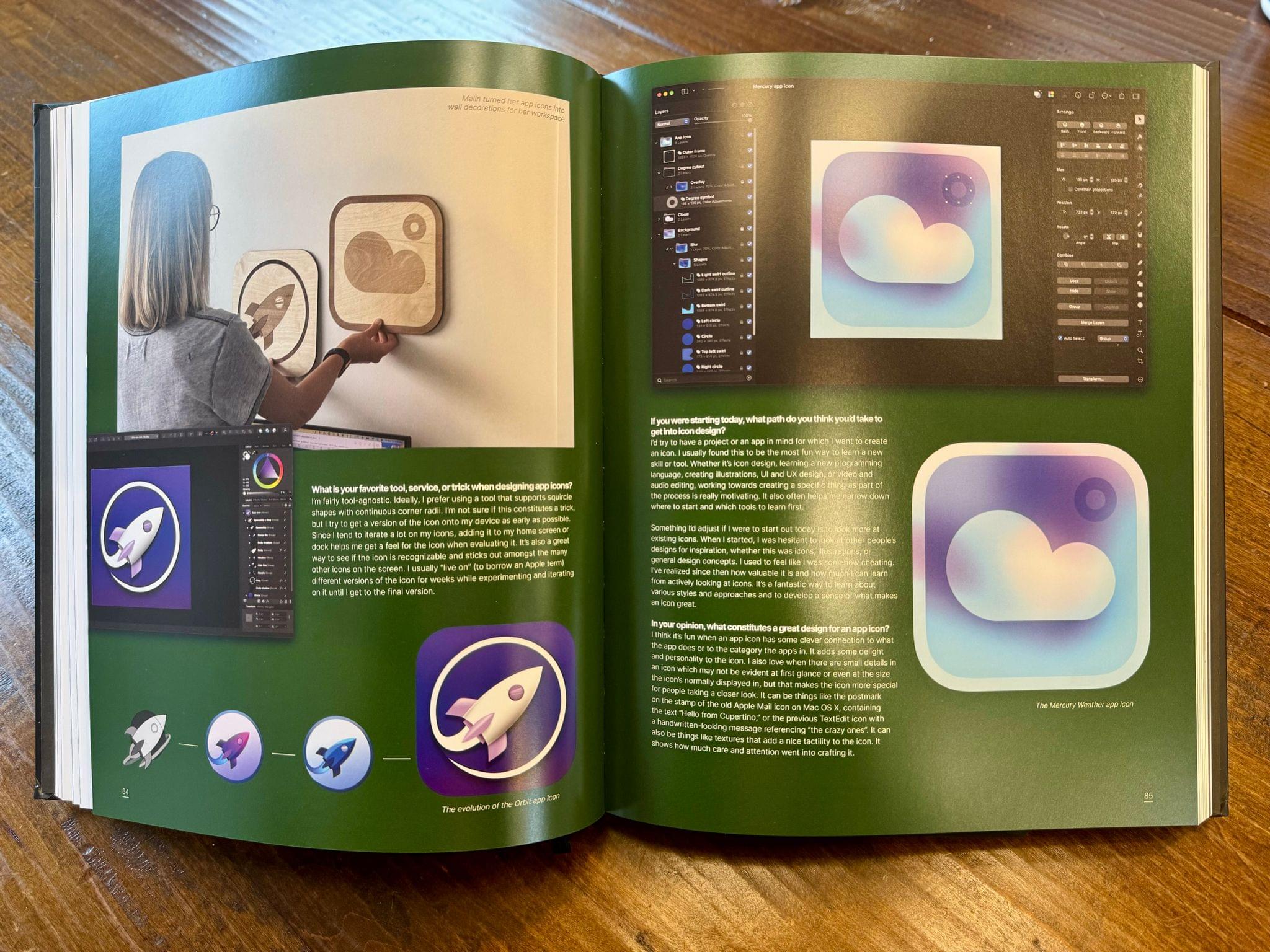 The macOS App Icon Book includes designer profiles.