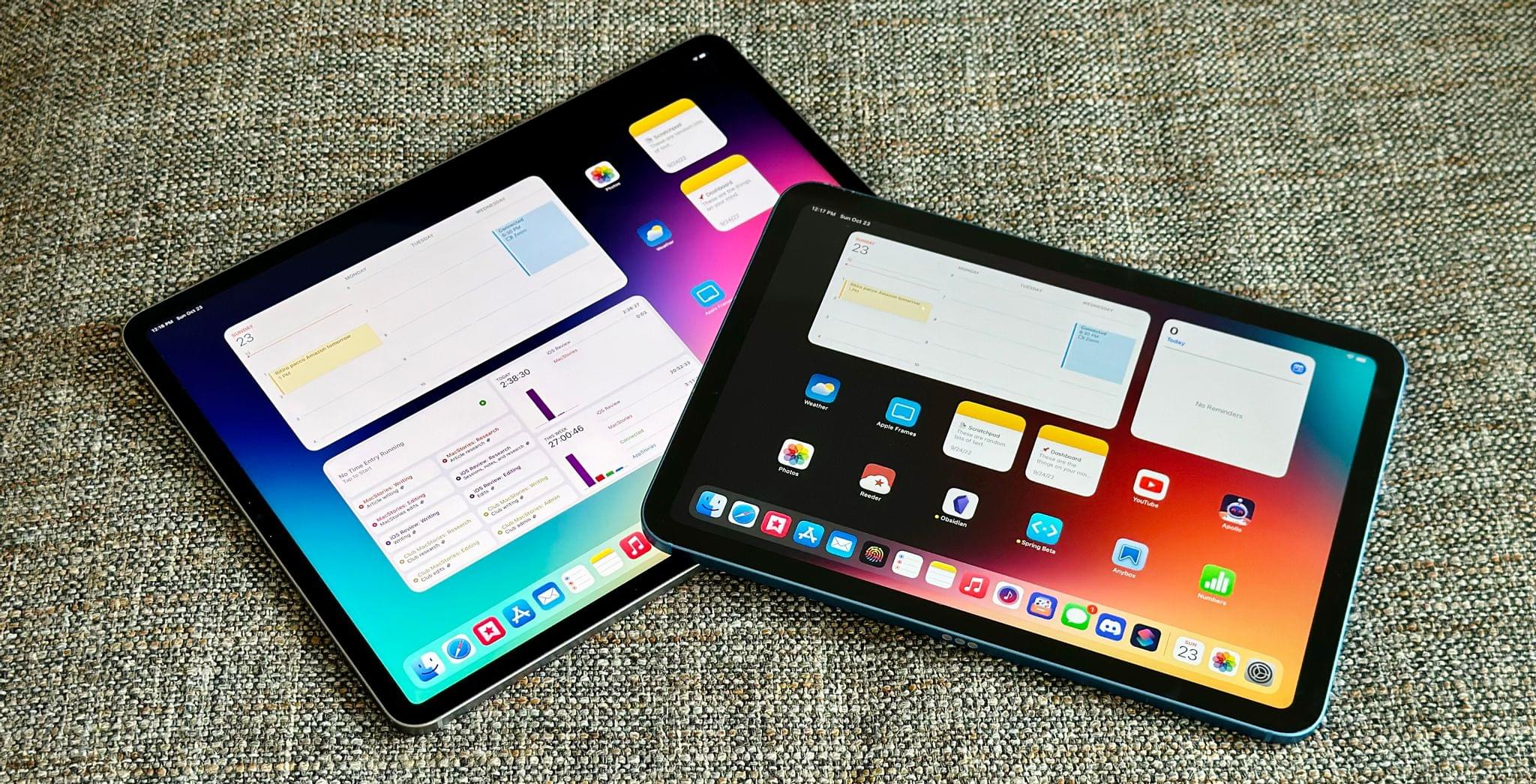 The new iPad Pro and iPad.