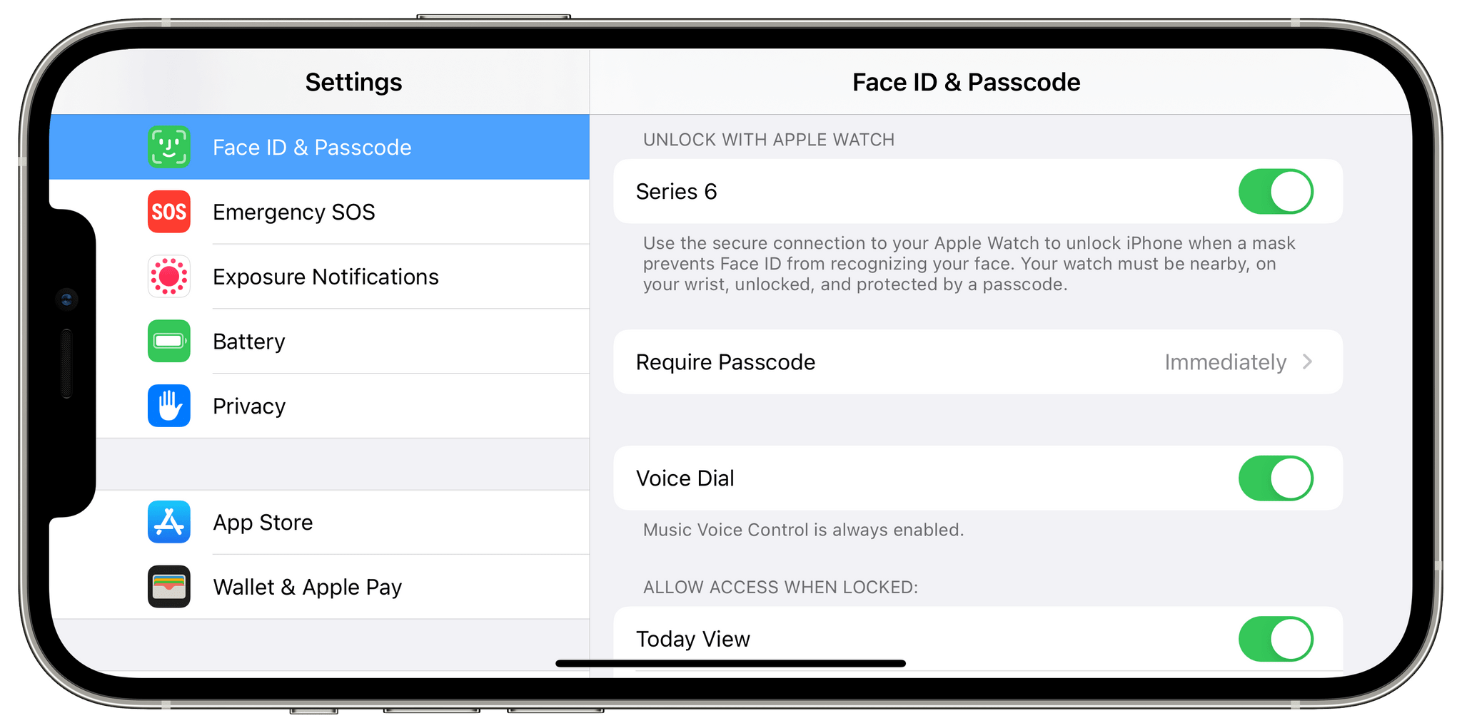 The new 'Unlock with Apple Watch' setting in iOS 14.5.