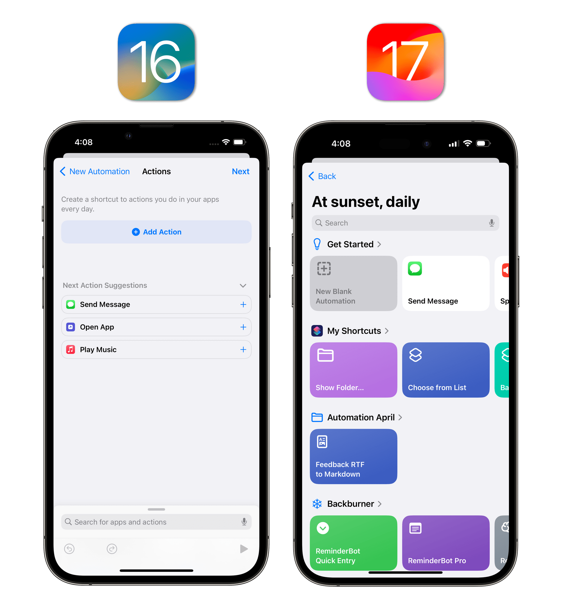 The new creation flow for automations in iOS 17 is masterfully executed.