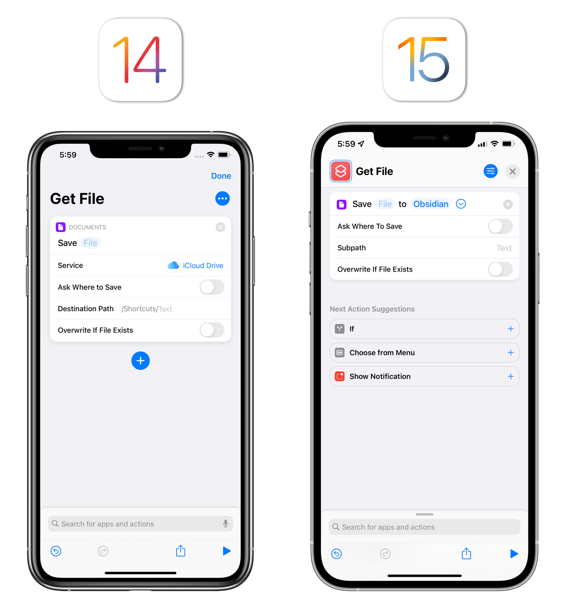 In iOS 15, you can work with any file or folder in Shortcuts.