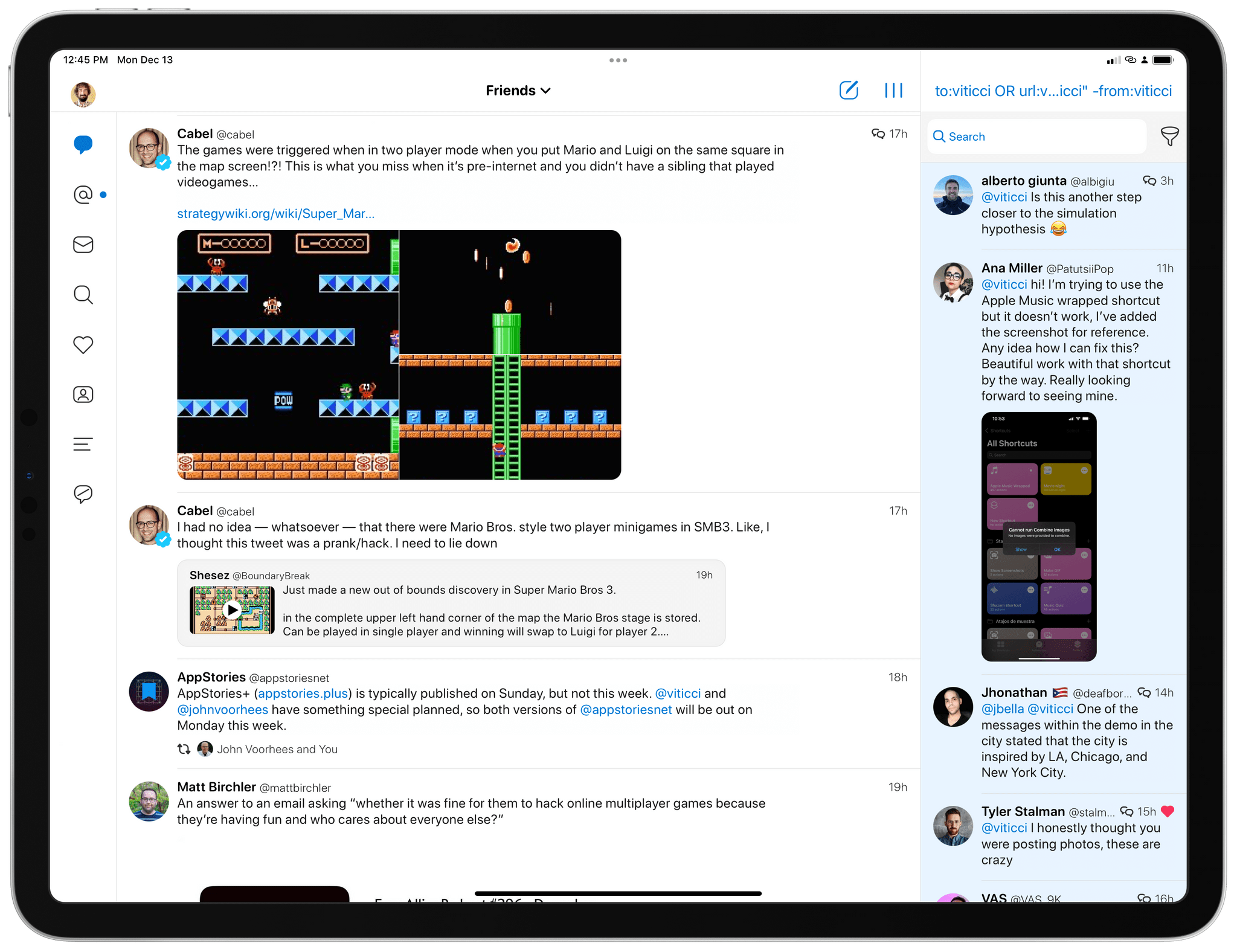 Tweetbot features a multi-column mode on iPad.