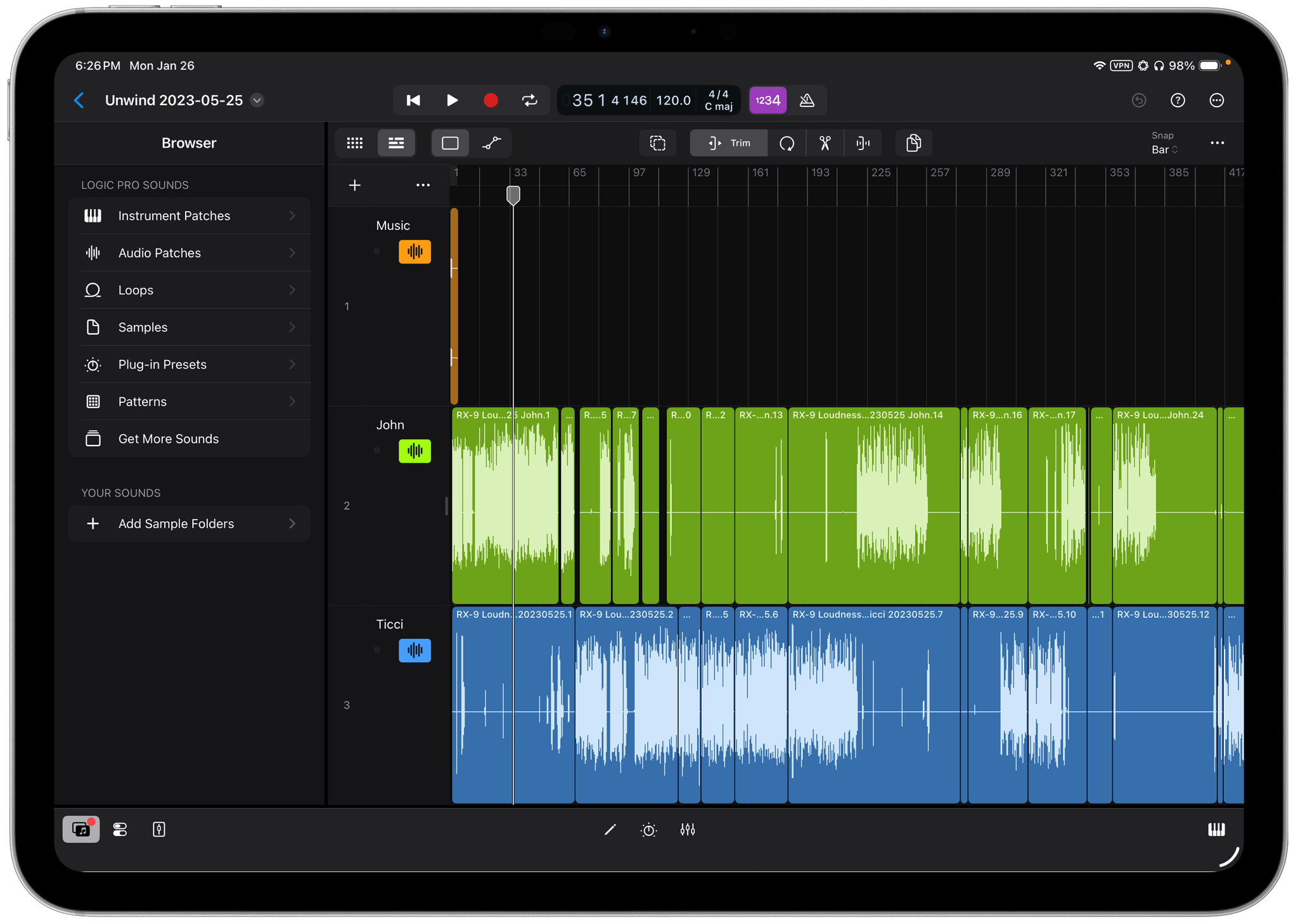 Logic Pro on the iPad.
