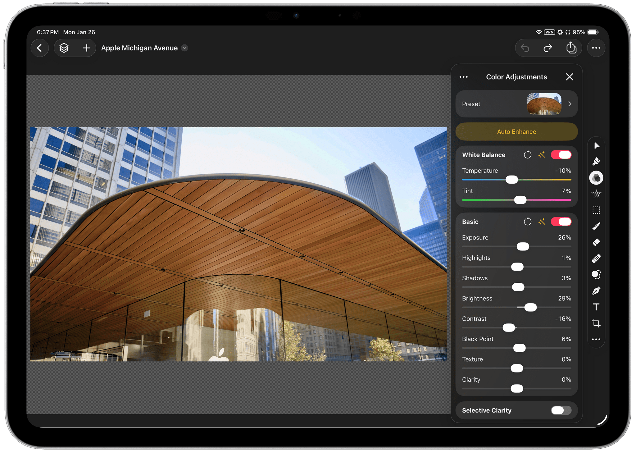 Pixelmator Pro on the iPad.
