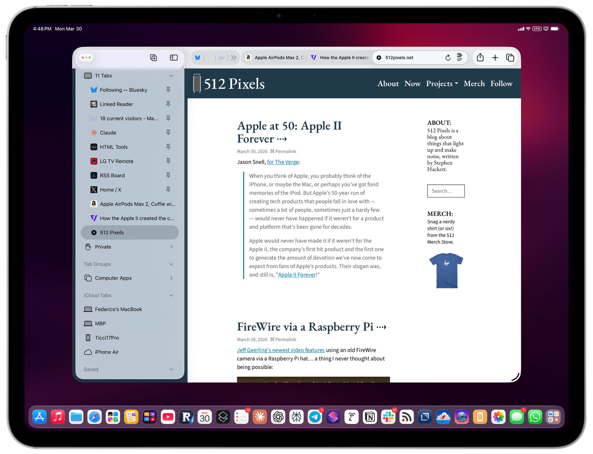 Well, I Guess I Like Safari’s Compact Tab Bar in iPadOS 26.4 (Also: Using Vertical Tabs in Safari for iPad)