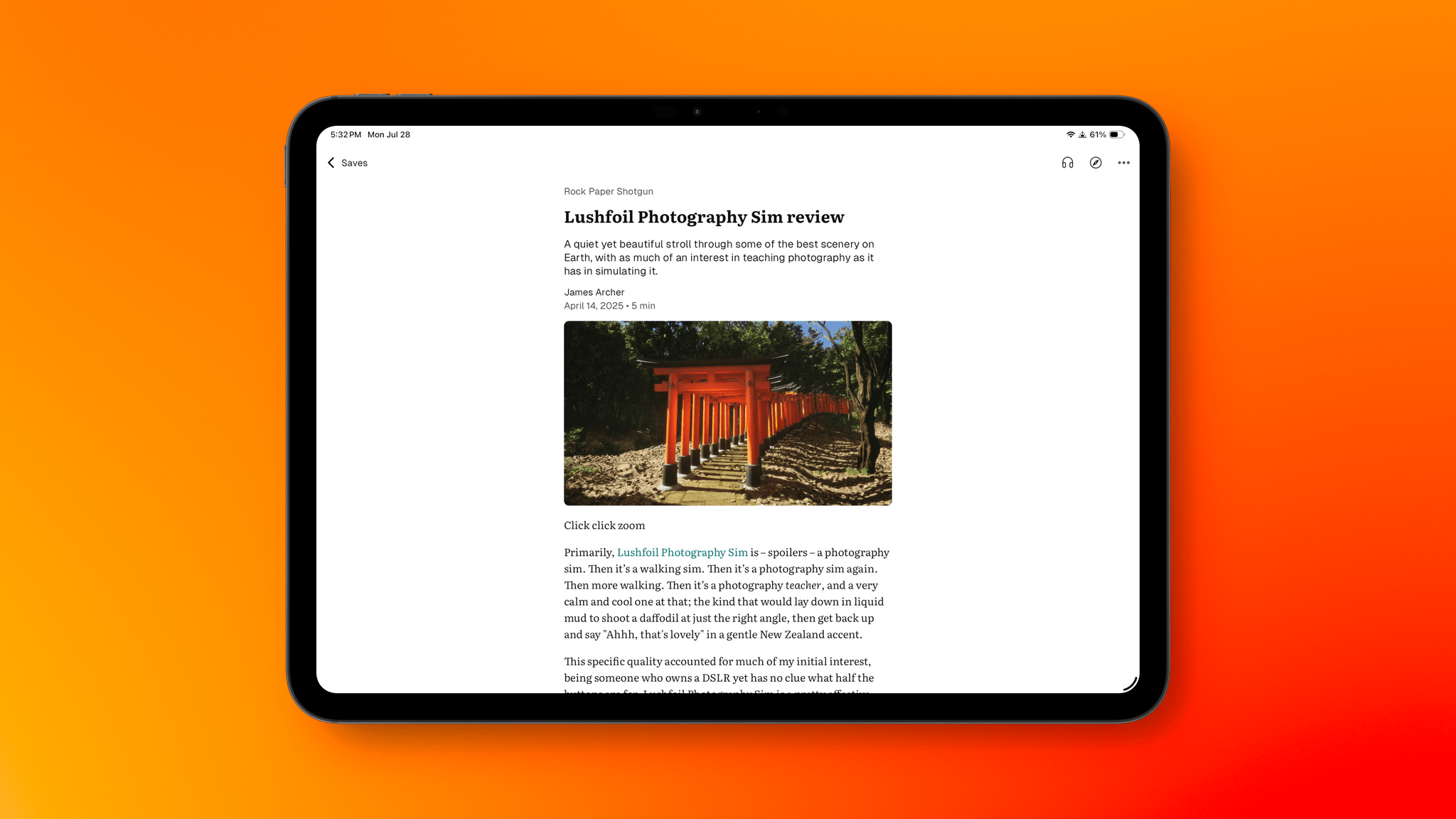 The UI for reading is Folio's greatest strength.
