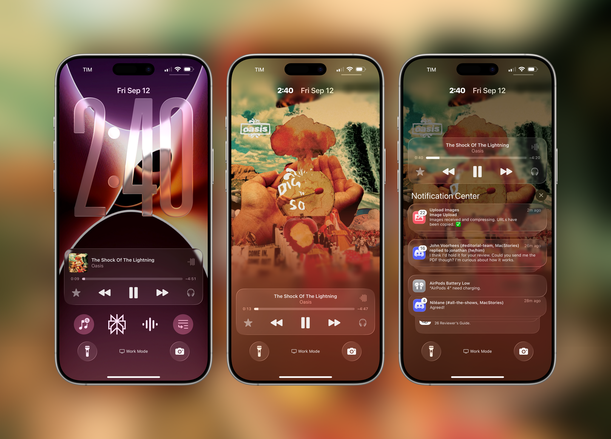 The new full-screen animated artwork for Apple Music on the Lock Screen.