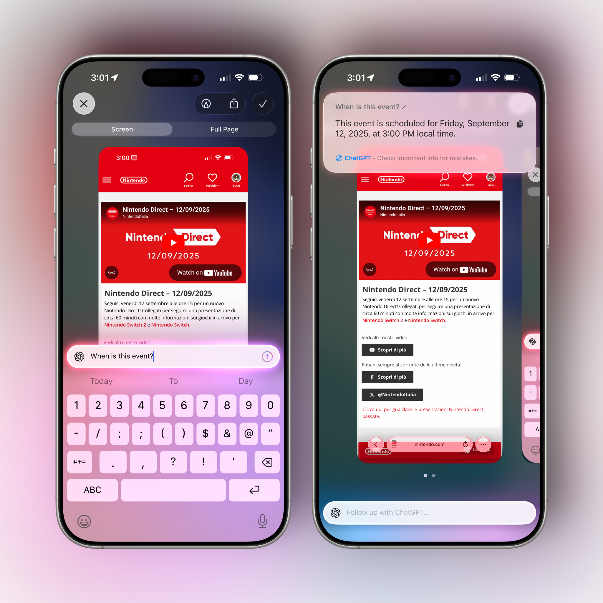 You can use ChatGPT to ask questions about the contents of screenshots.