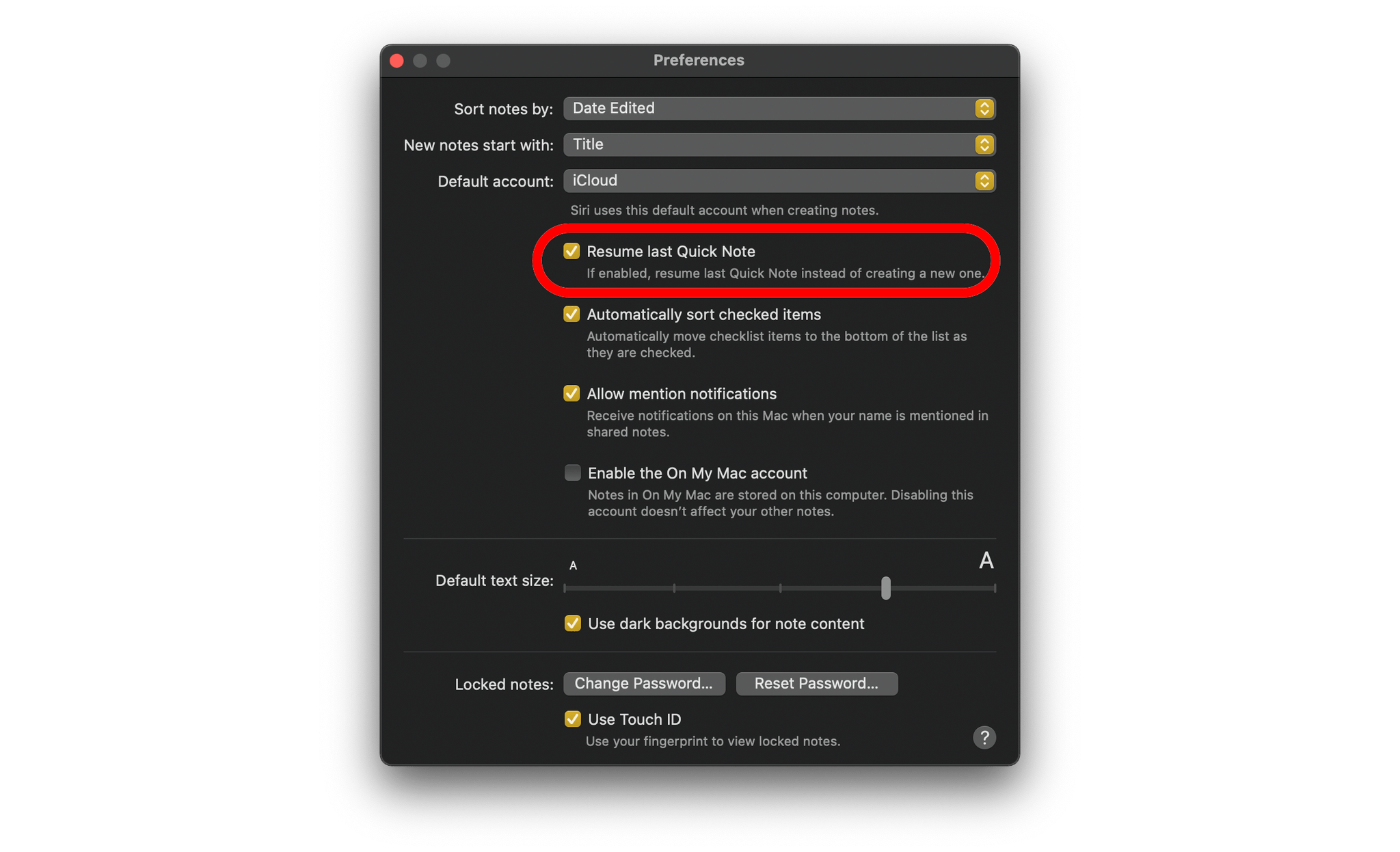 The Mac and iPad both offer settings to open the last note you edited, which is the default, or a new one each time Quick Note is invoked.