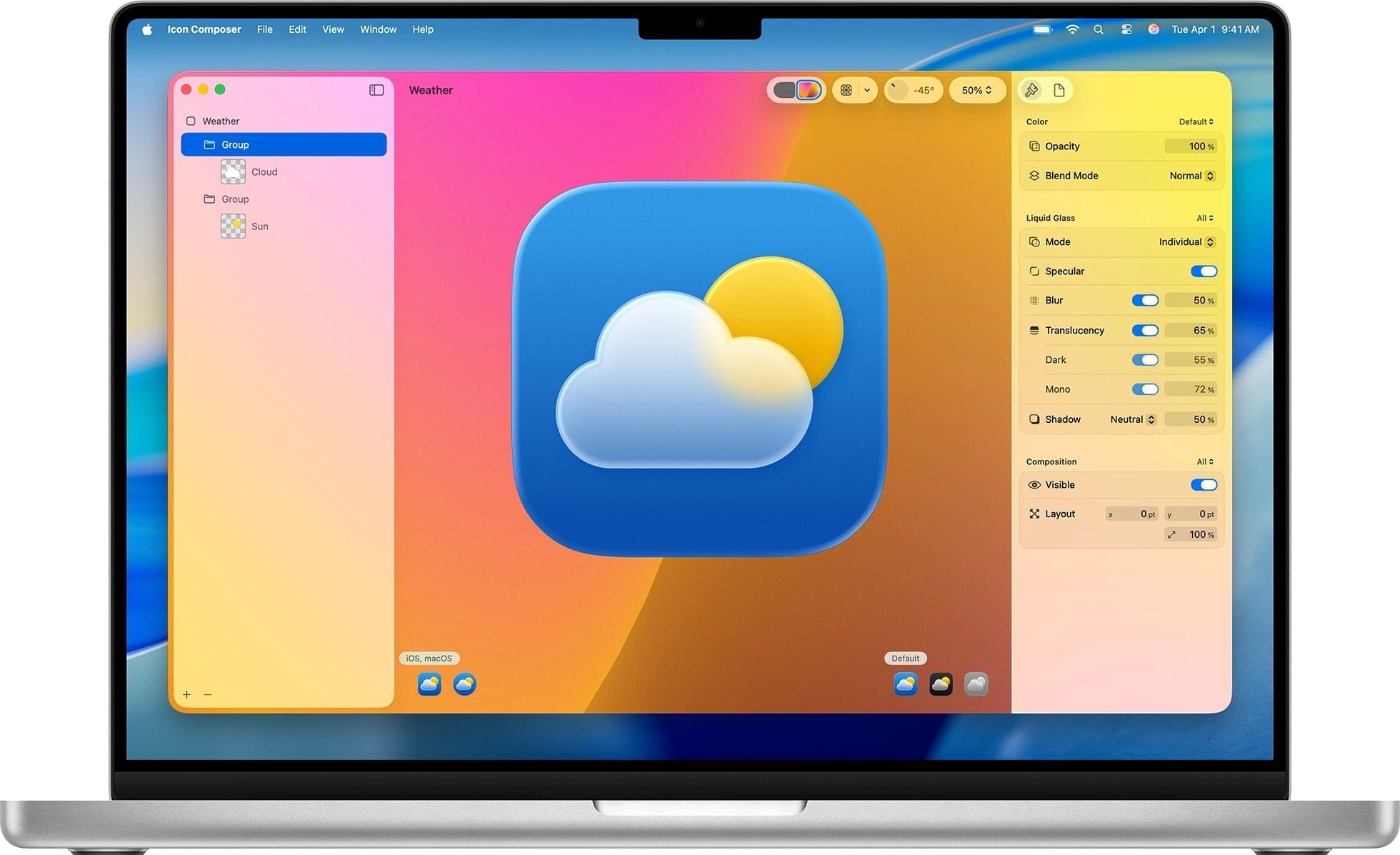 Icon Composer for Mac. Source: Apple.