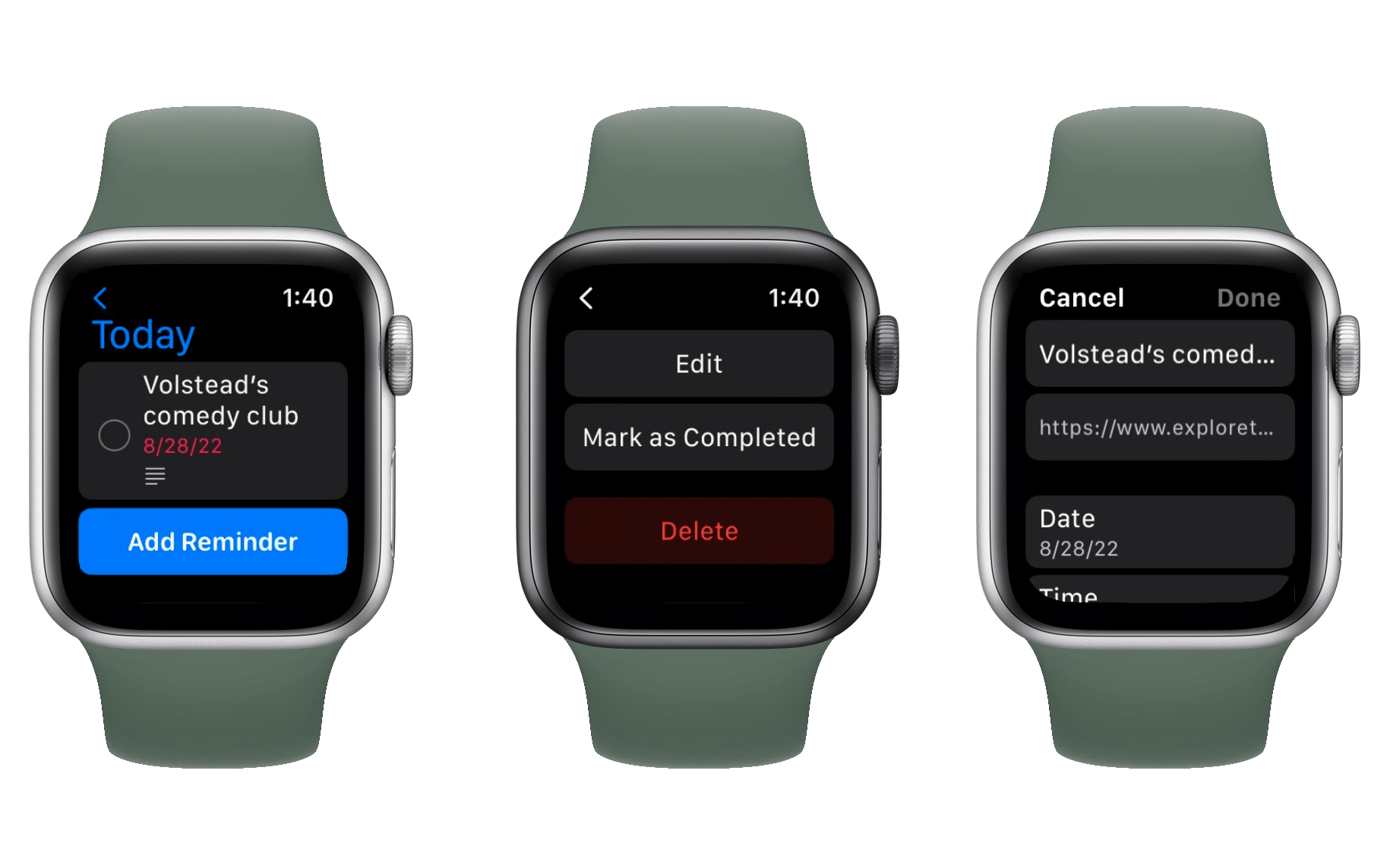 Reminders on apple online watch