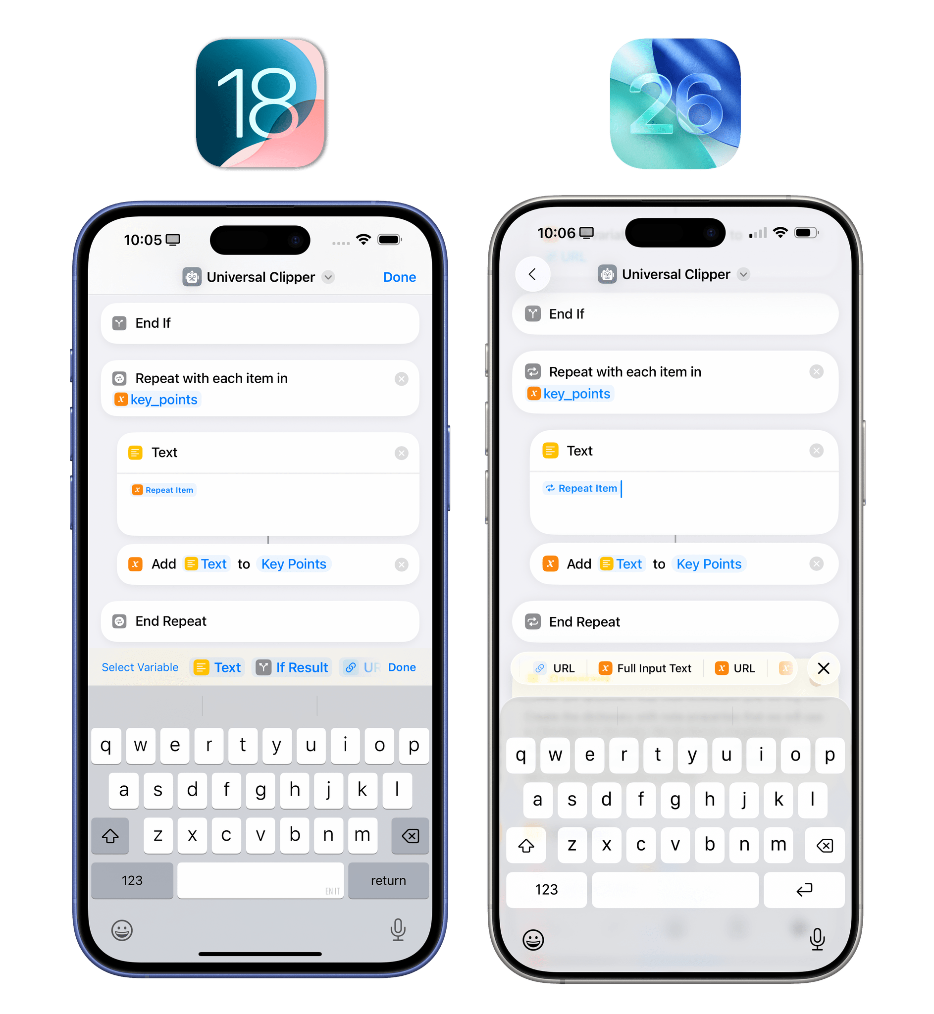 It may not look so different from iOS 18, but the updated Shortcuts editor feels so much better to use in iOS 26.