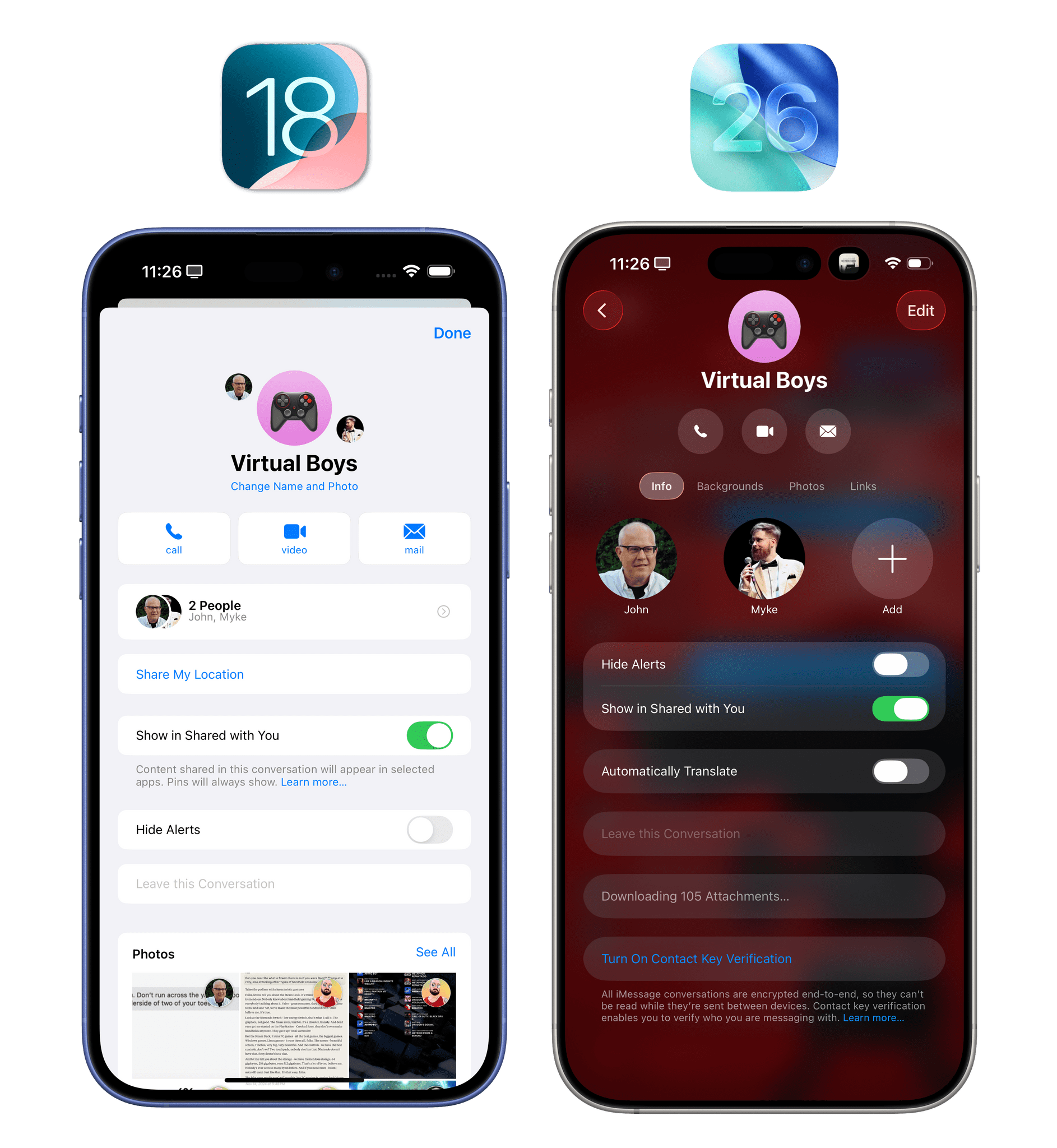 The redesigned conversation detail page.