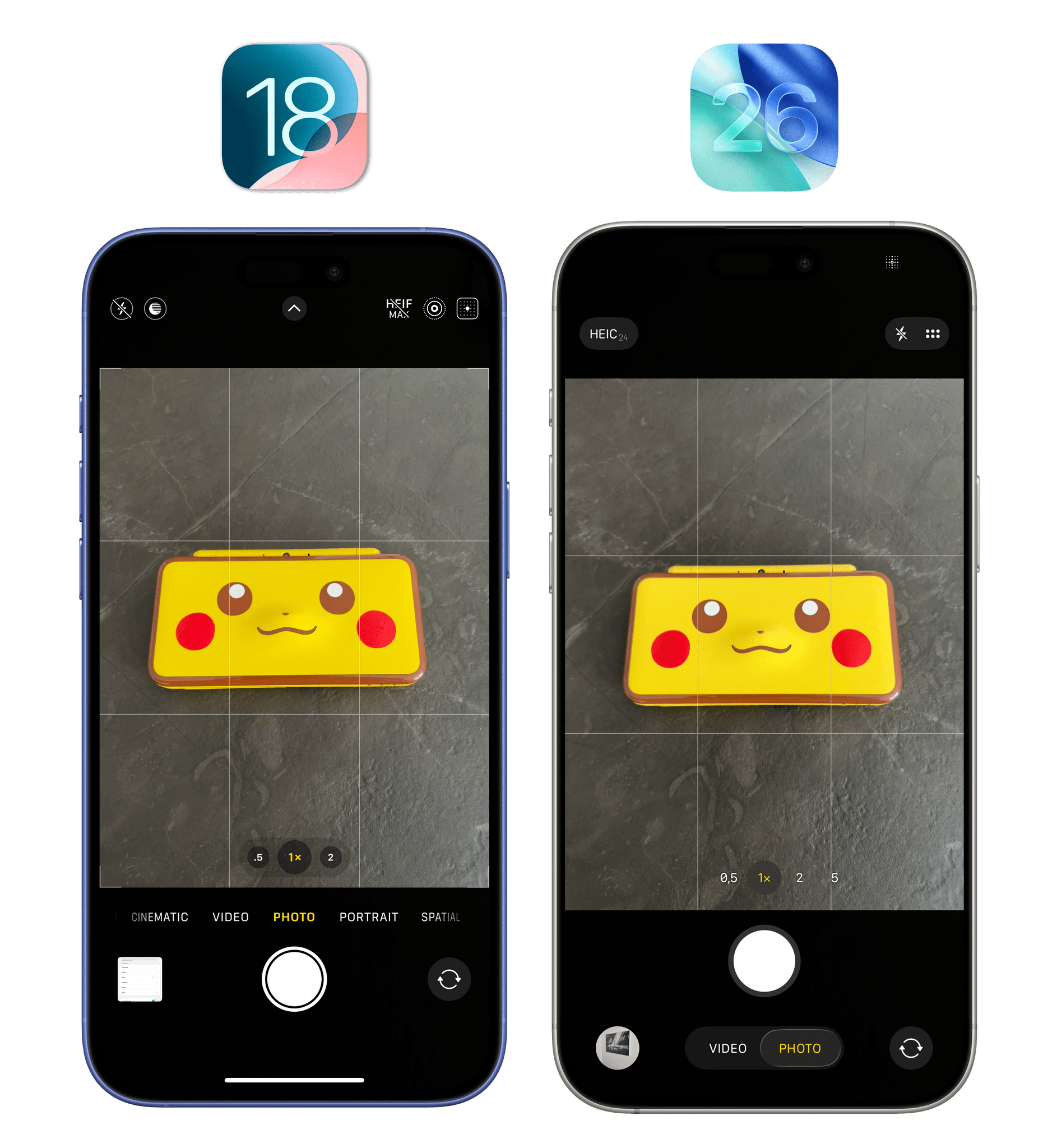 The simplified Camera UI in iOS 26.