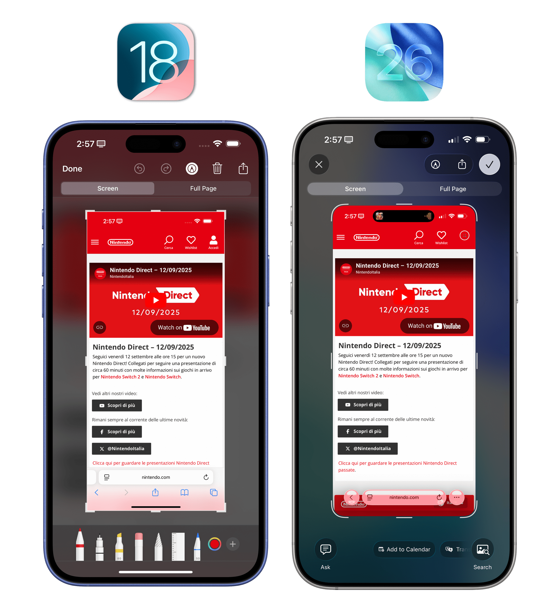 Visual Intelligence is now integrated in the full-screen screenshot UI.