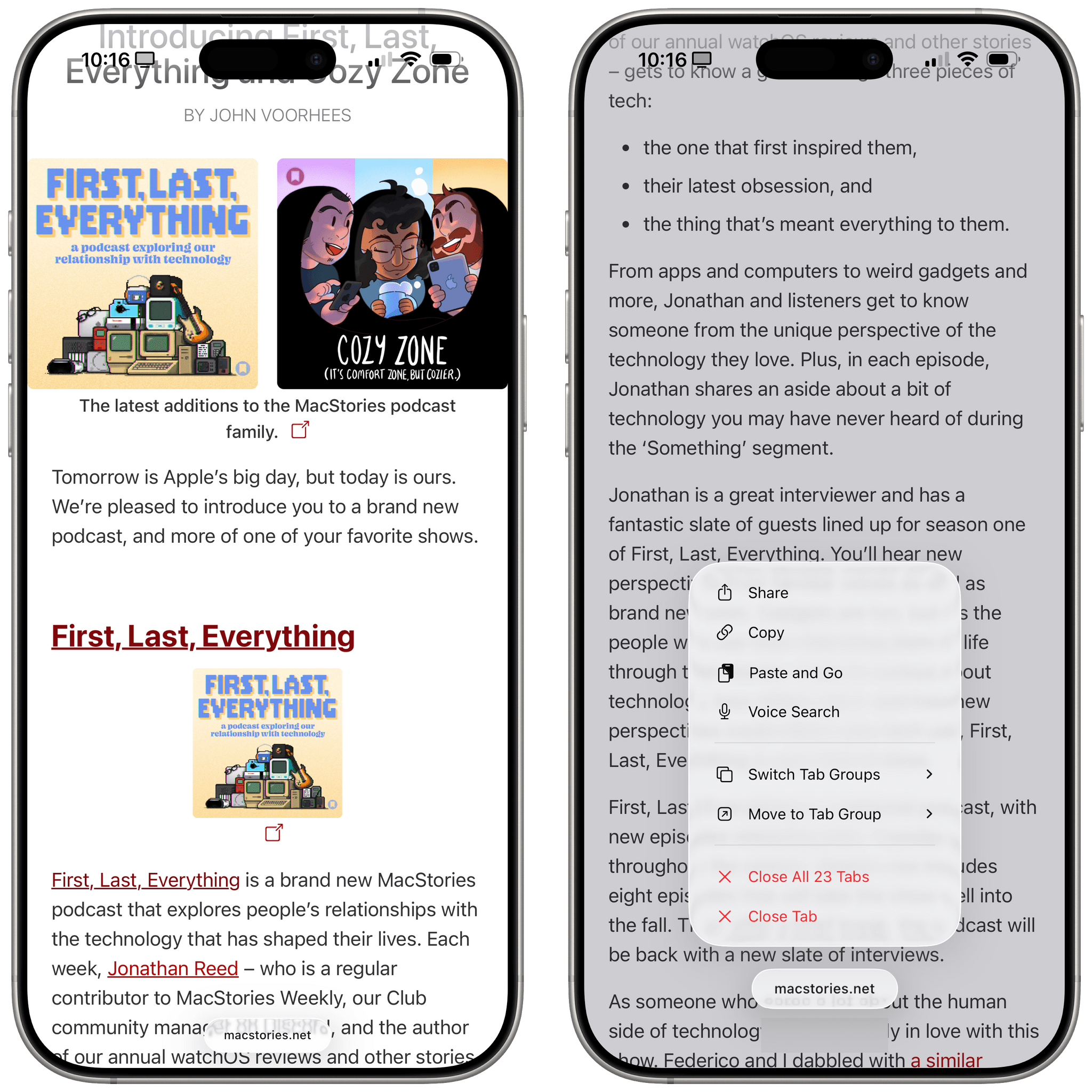 You can long-press the minimized address bar to access a context menu. (The visual glitch with the gray rectangle on the right is shipping in iOS 26 today.)
