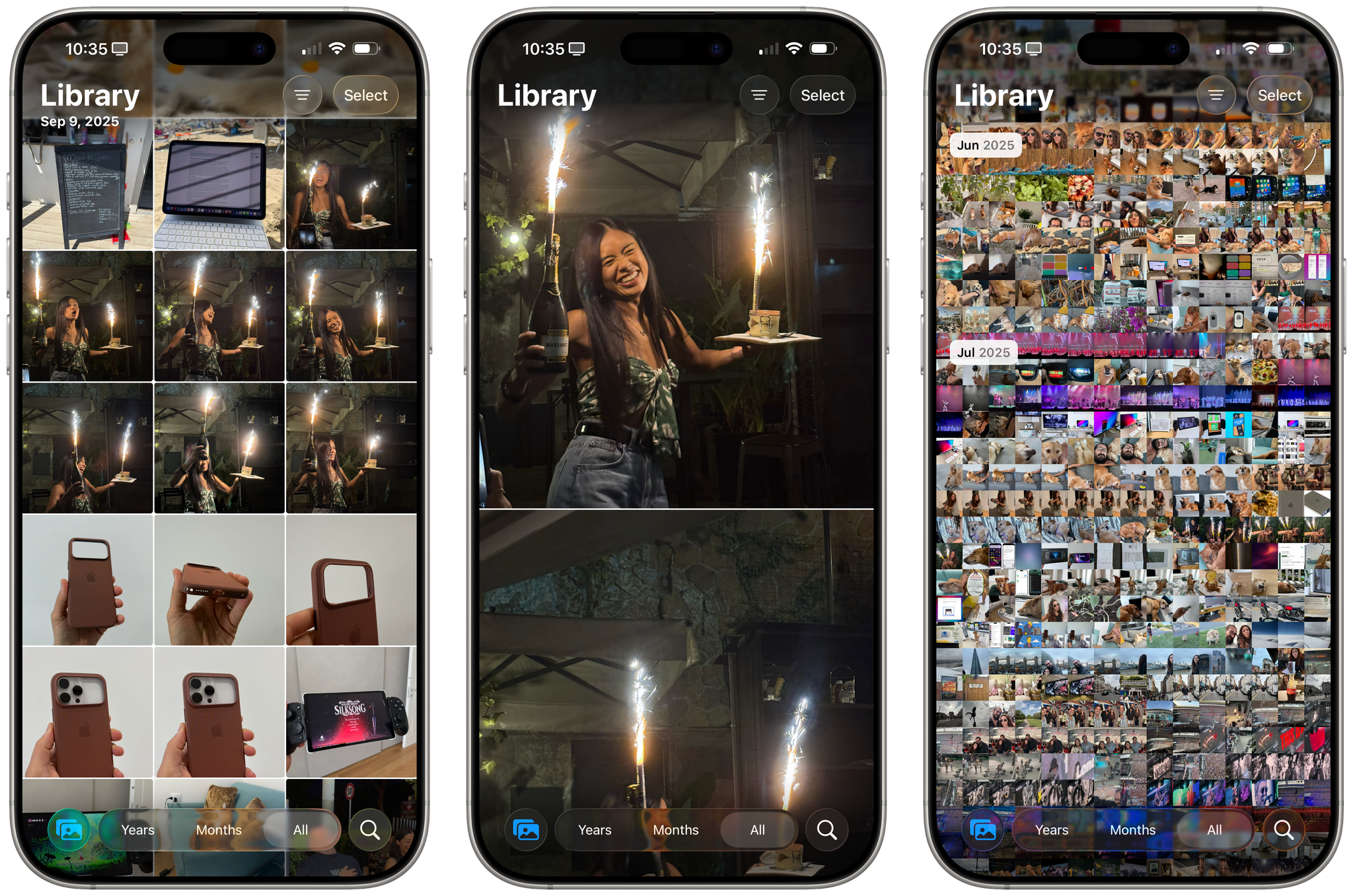 The Liquid Glass effect looks beautiful in Photos.