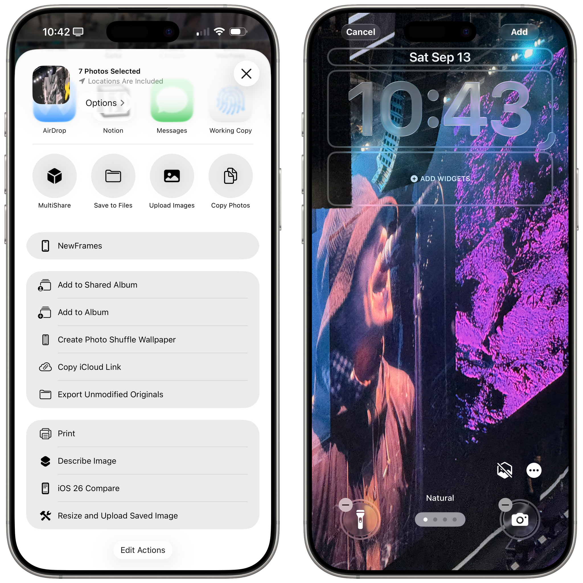 Creating a photo shuffle wallpaper from selected photos.
