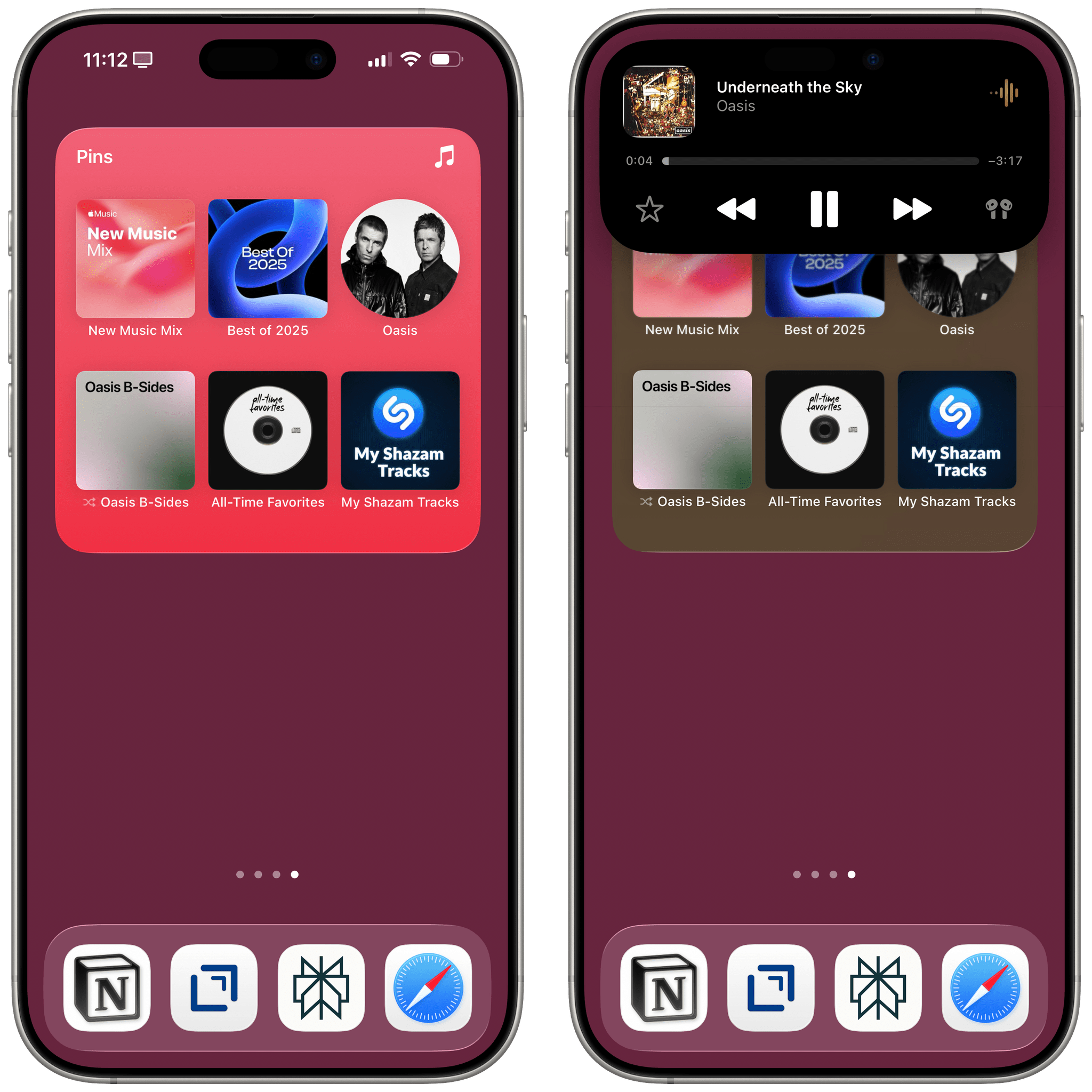 Configured tap actions apply to pins in Home Screen widgets too, which means you can start playing or shuffling a playlist without even opening the Music app.