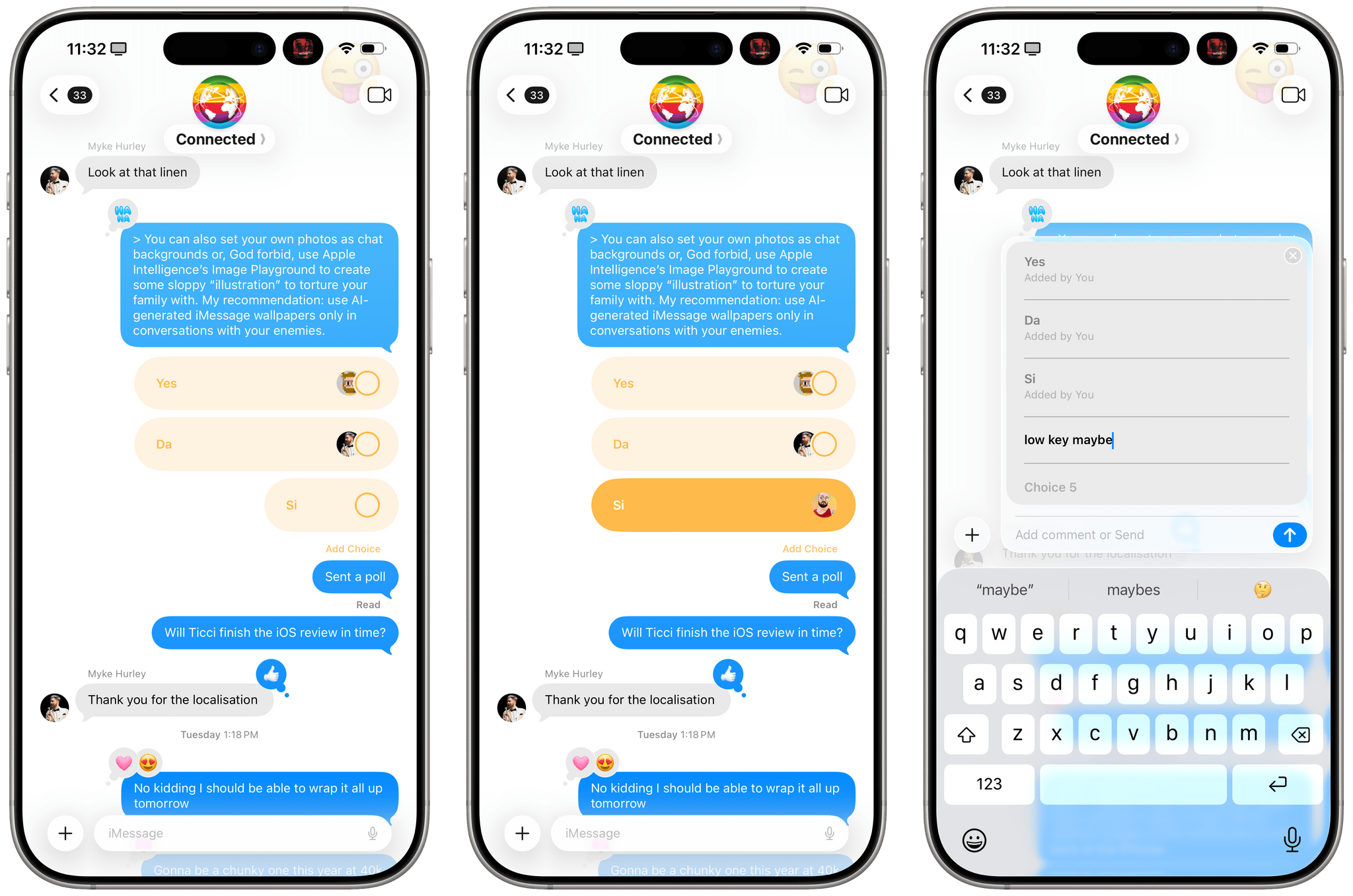 The new iMessage polls in iOS 26.