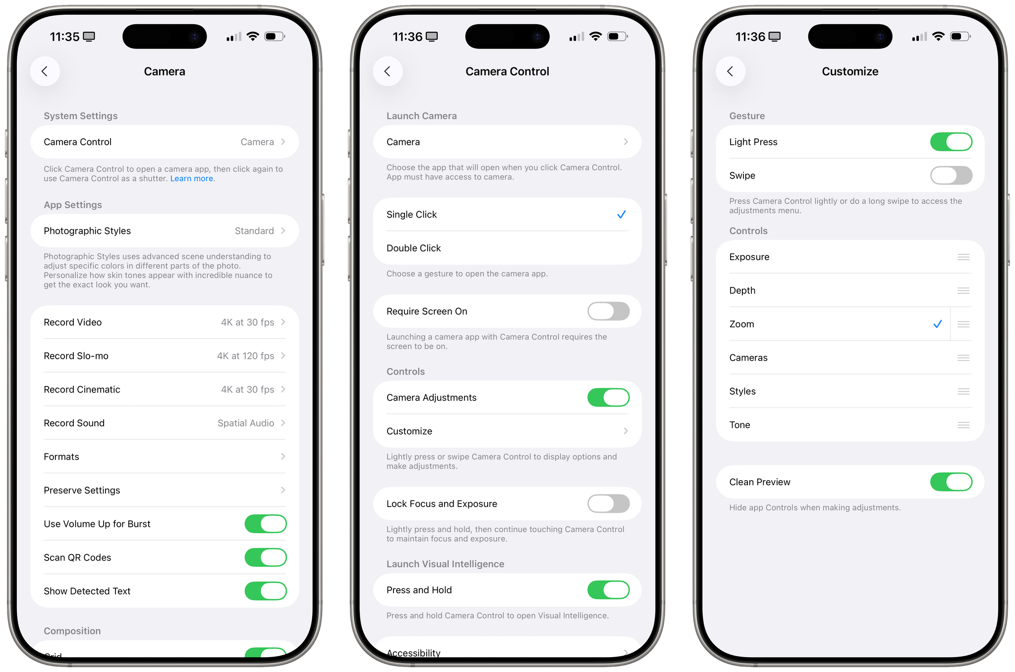 Customizing Camera Control.