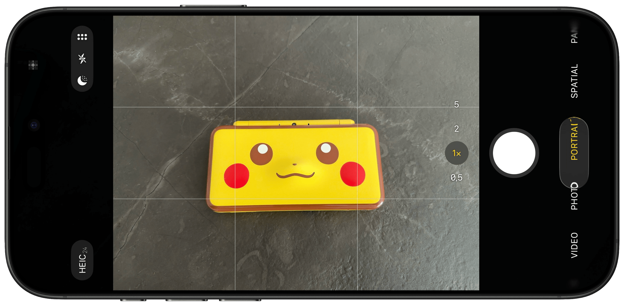 Swiping across the new camera controls.