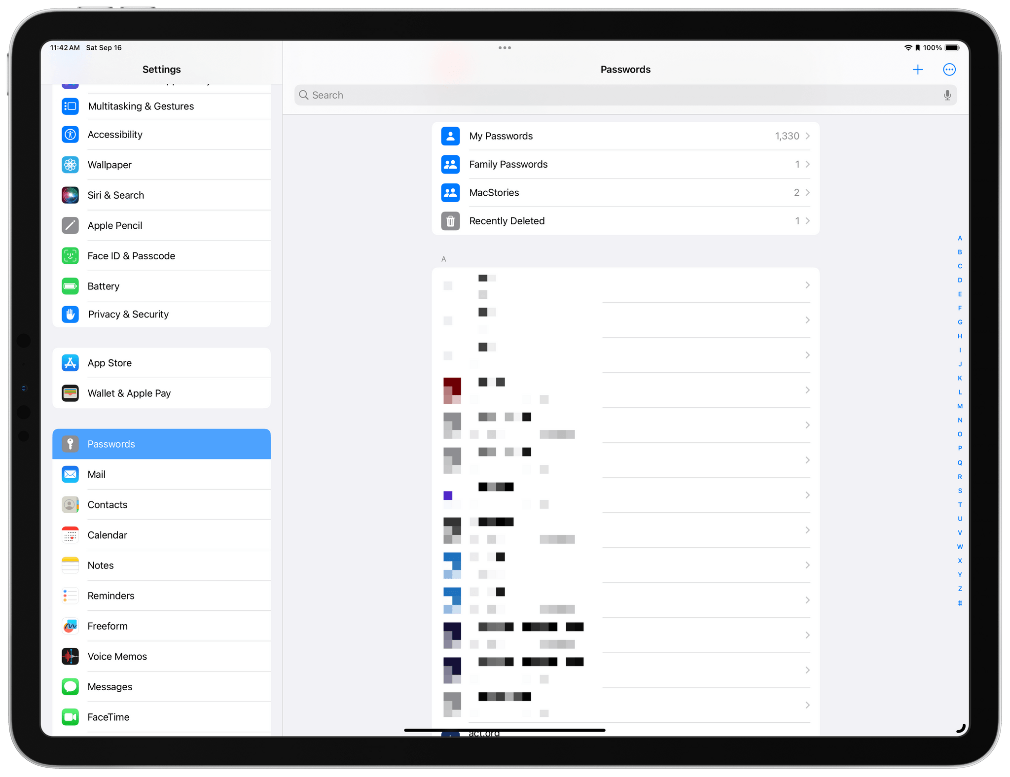 Passwords should be freed from the clutter of the Settings app.