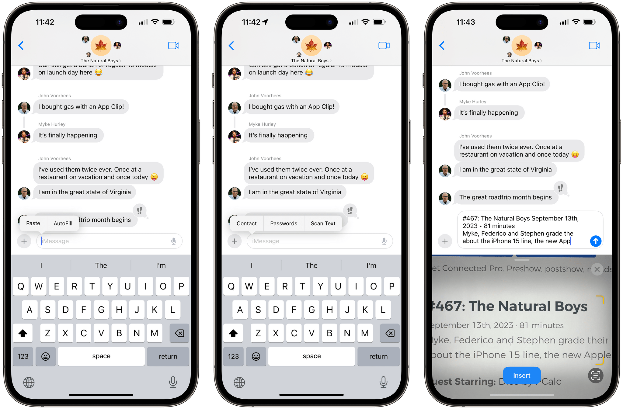The new AutoFill menu in the iOS 17 keyboard.