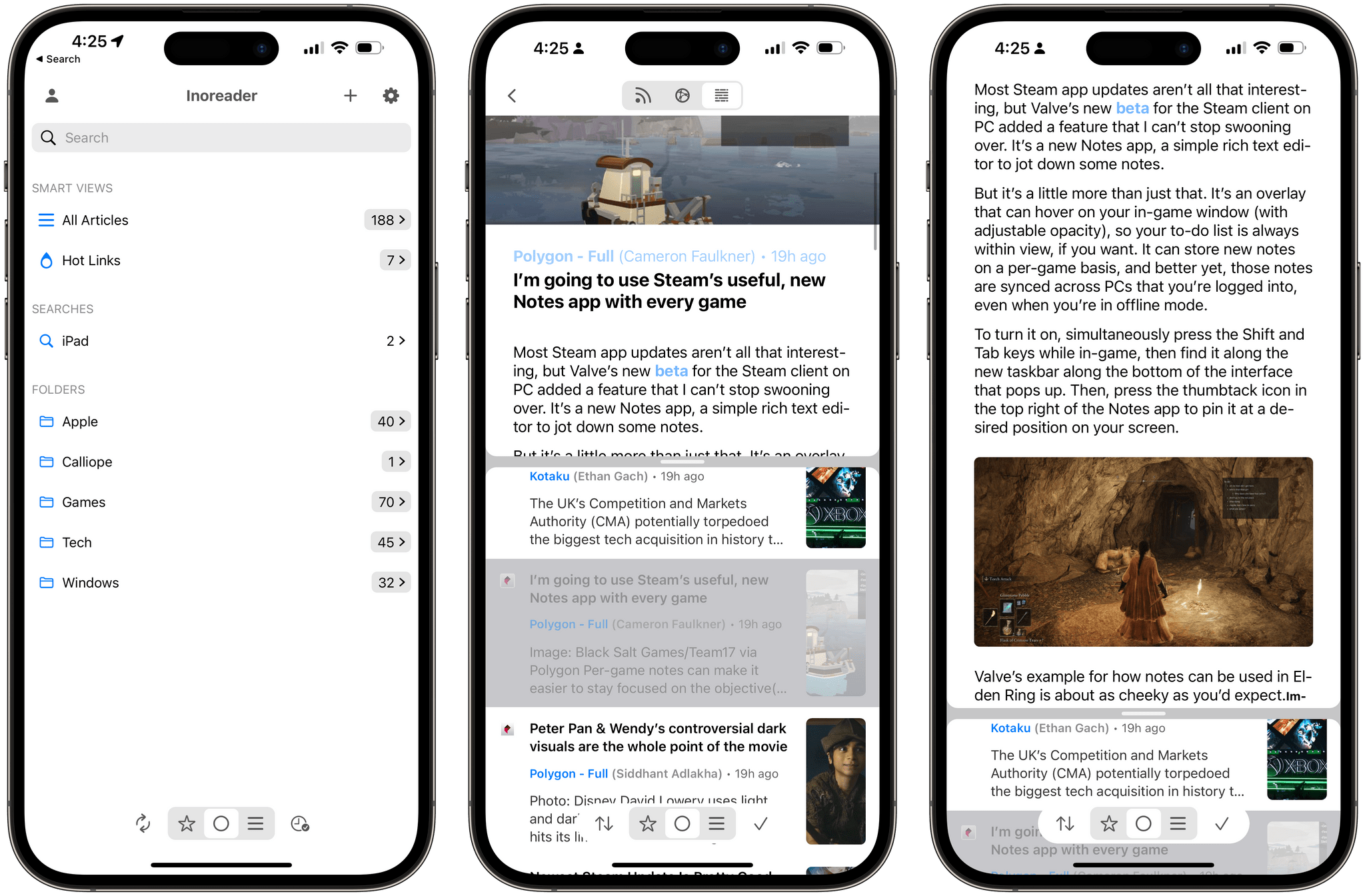 Vertical split view in Fiery Feeds.