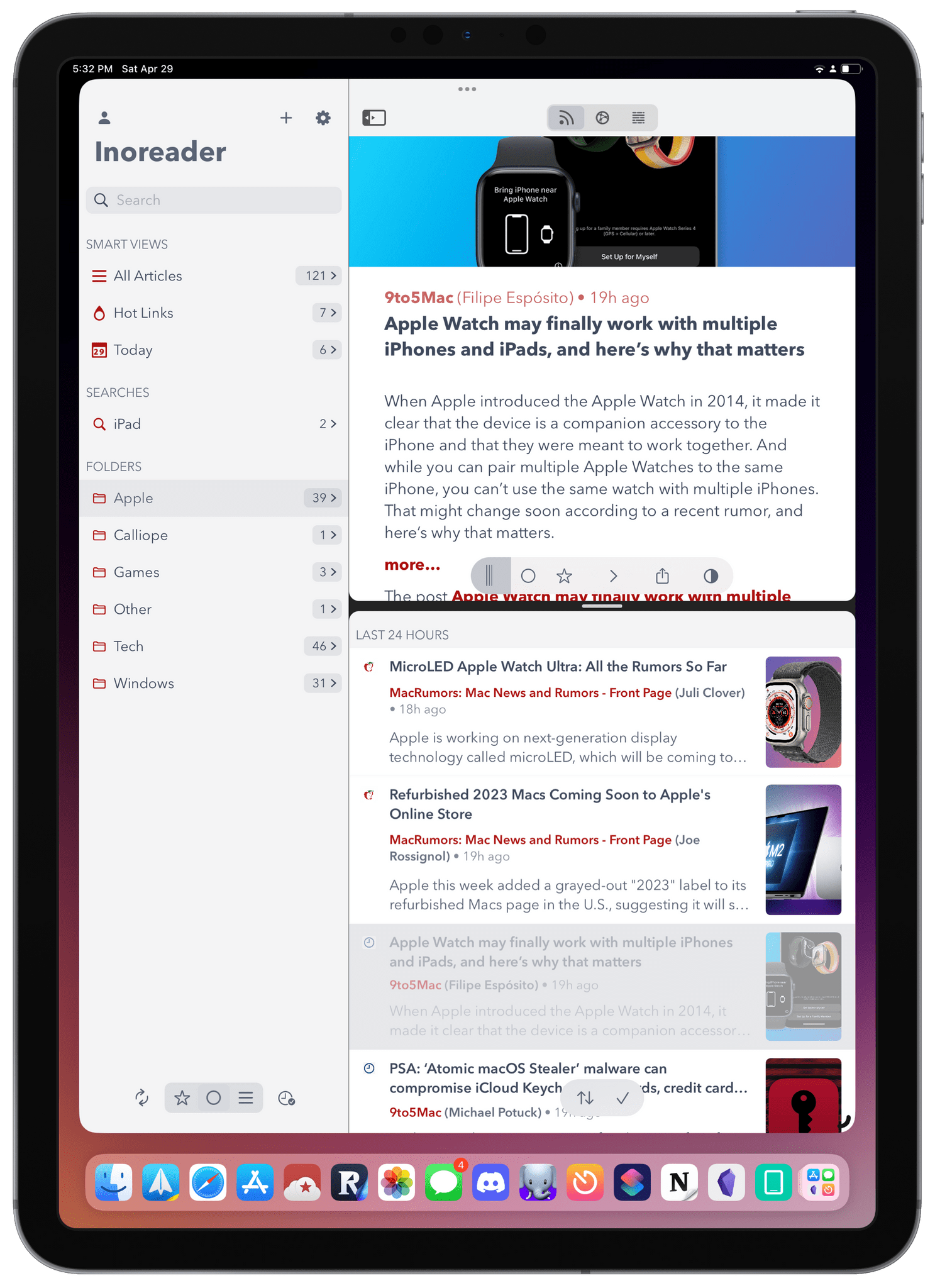 Split View on the 11" iPad Pro.