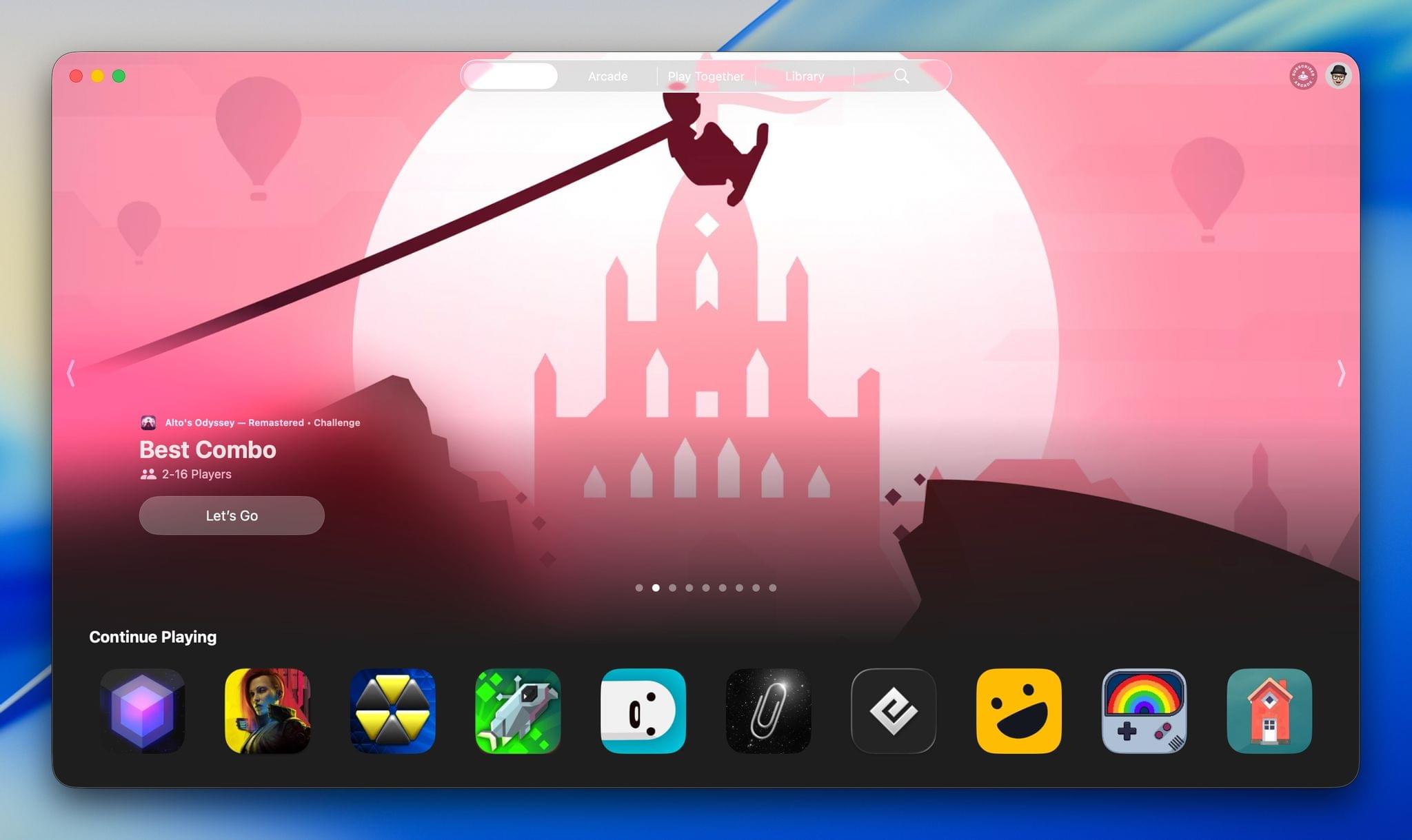 I love Alto's Odyssey, but this screenshot is a good example of how the Liquid Glass UI can be unreadable at times. That's a Home tab on the far left.