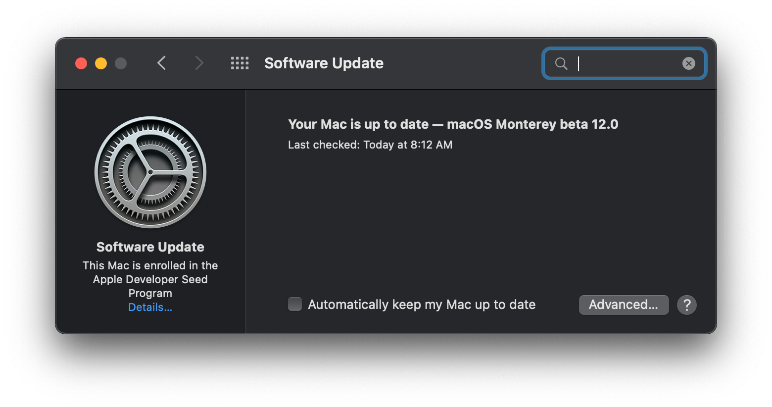 Make sure you have a backup plan before installing the Monterey public beta.