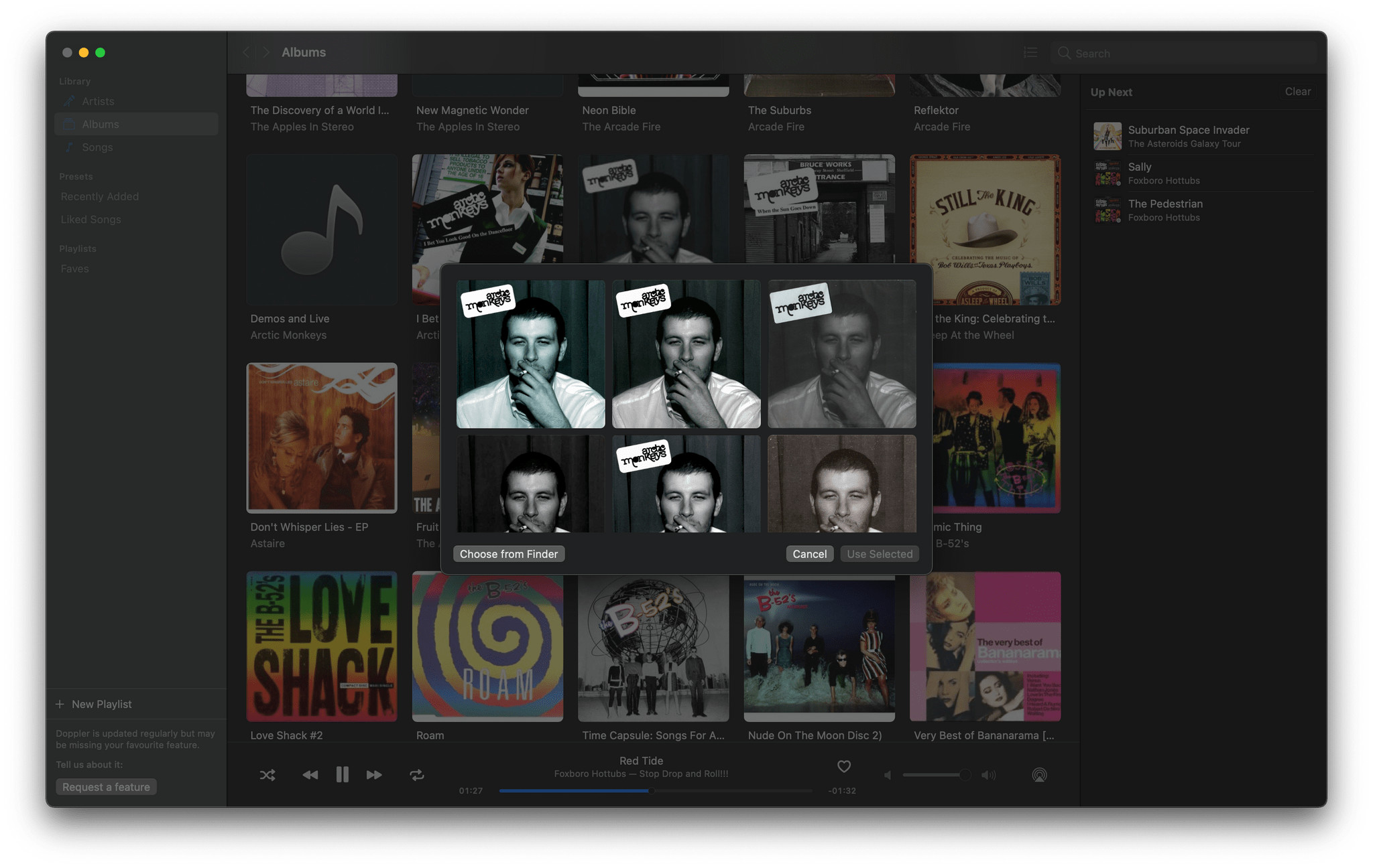 Doppler's Search for Artwork feature makes it easy to fill in any missing album art.