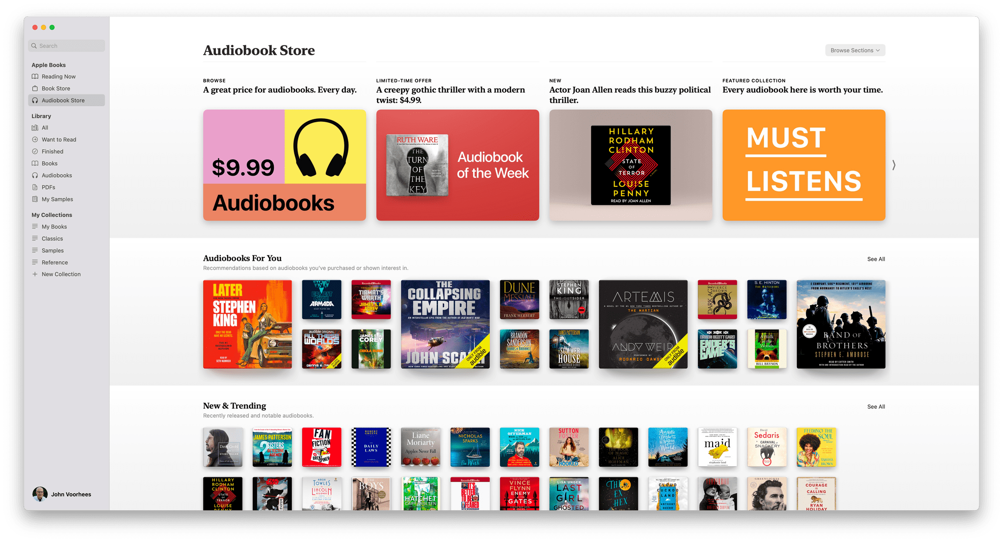 There's a separate Audiobook Store on the Mac for the first time too.