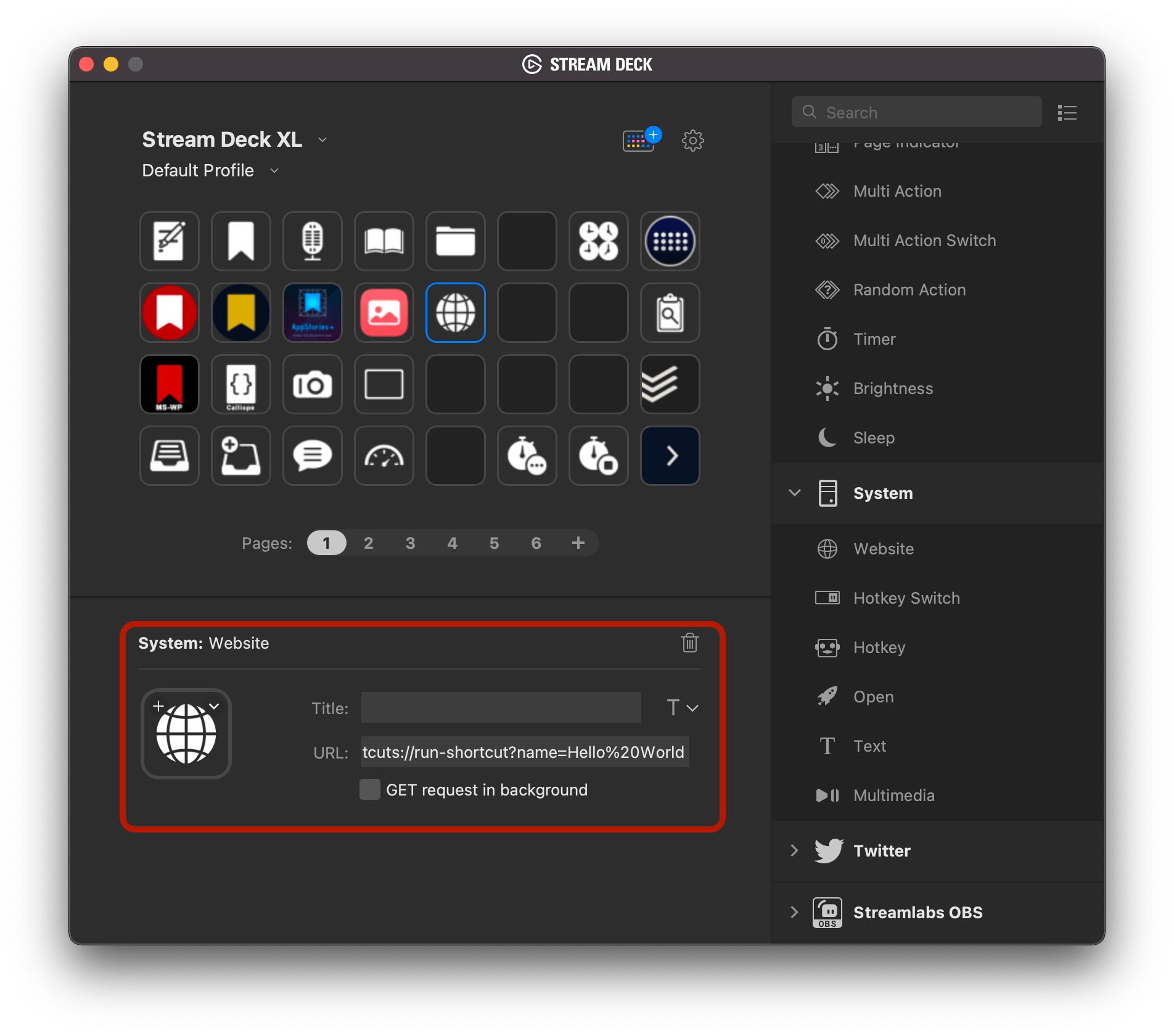 URL schemes work with shortcuts and the Stream Deck too.