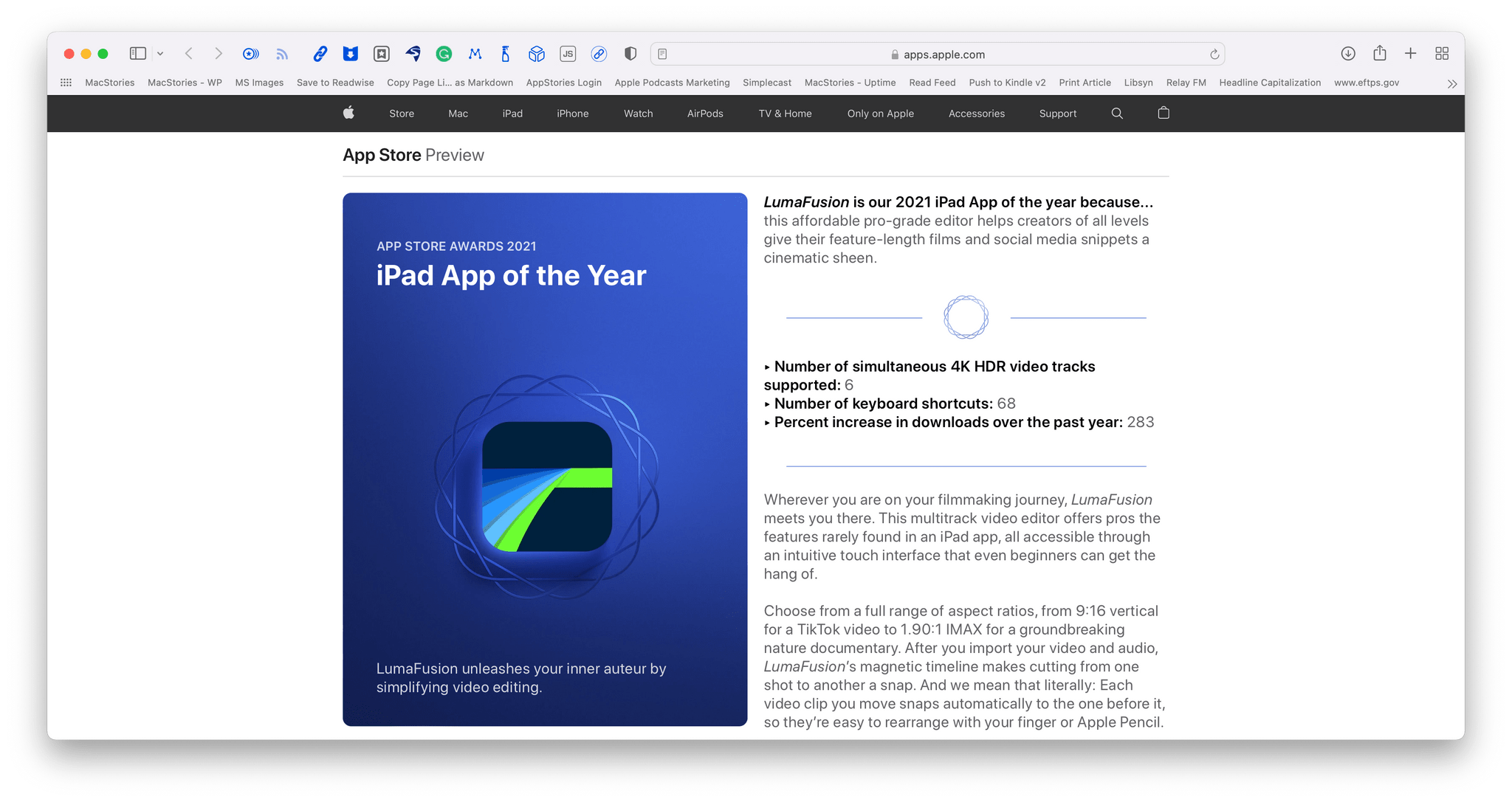 Apple has created a profile story for each App of the Year winner.