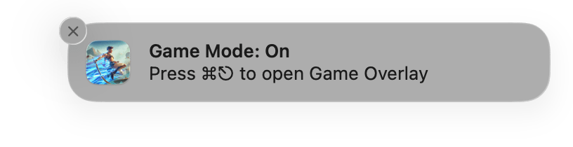 An notification reminds players how to access Game Overlay.