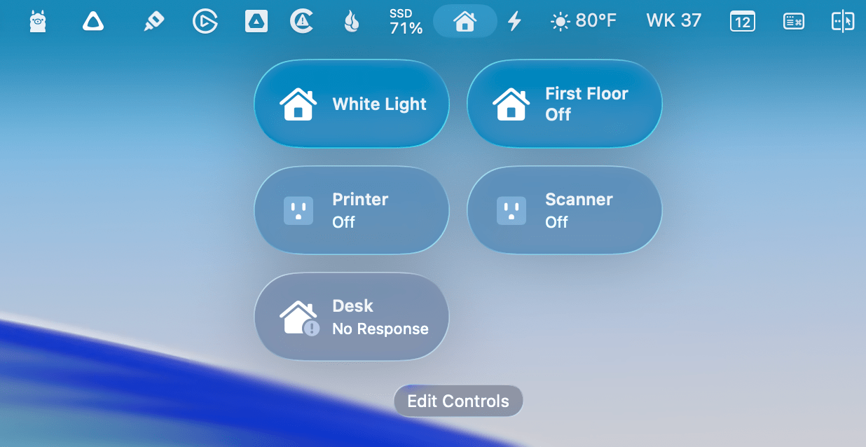 I created a separate HomeKit Control Center panel for HomeKit accessories and scenes.