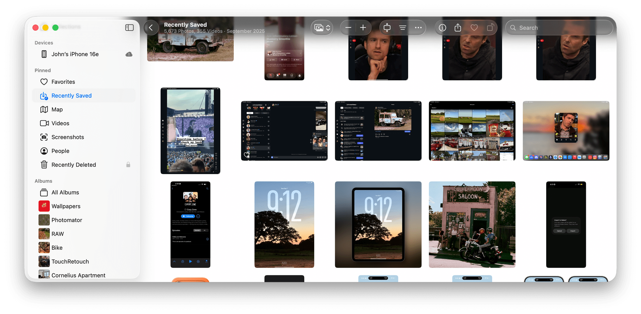 Like Music, controls in Photos often get lost in your sea of images.