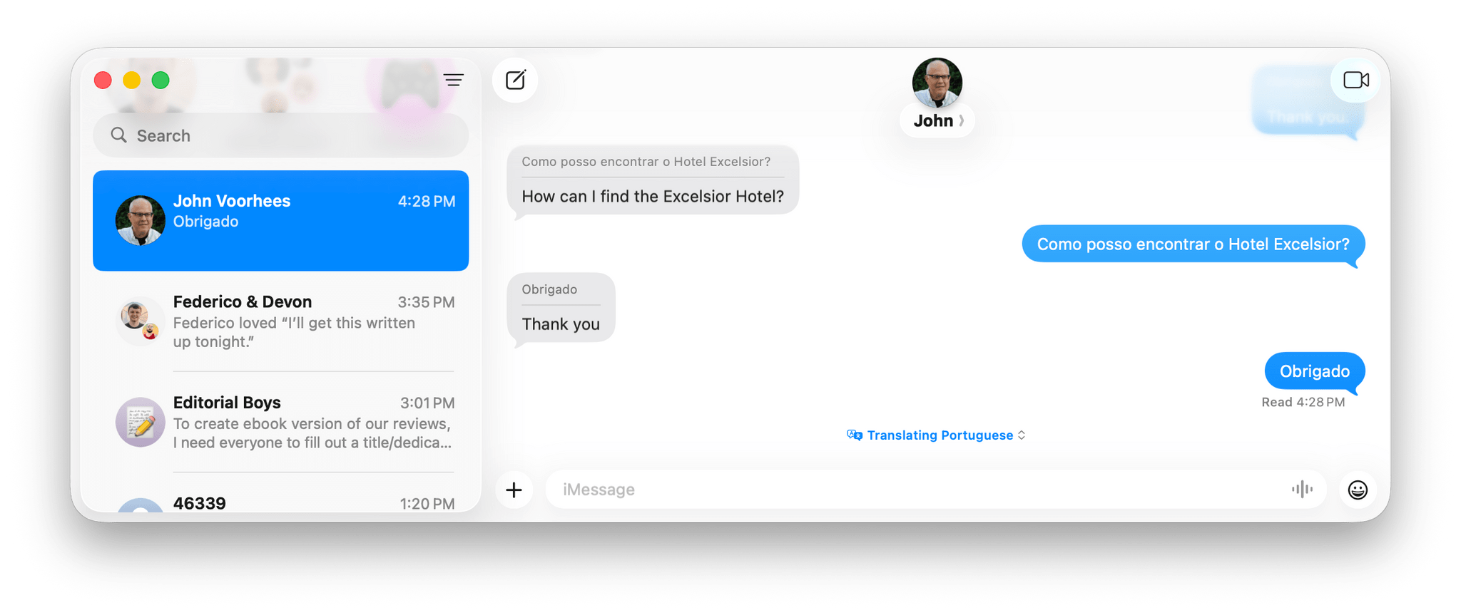 Talking to myself in Portuguese.