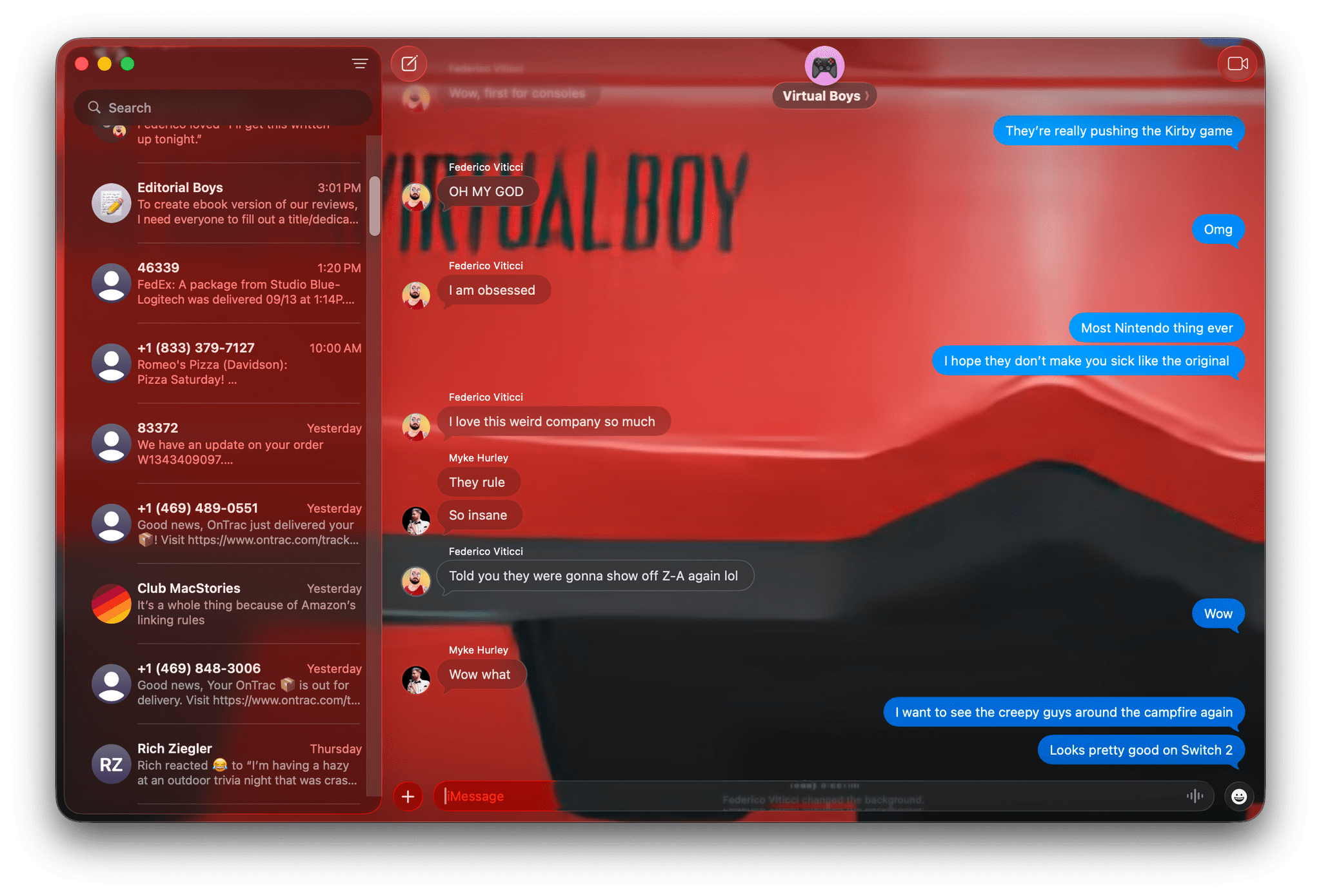 Messages backgrounds.