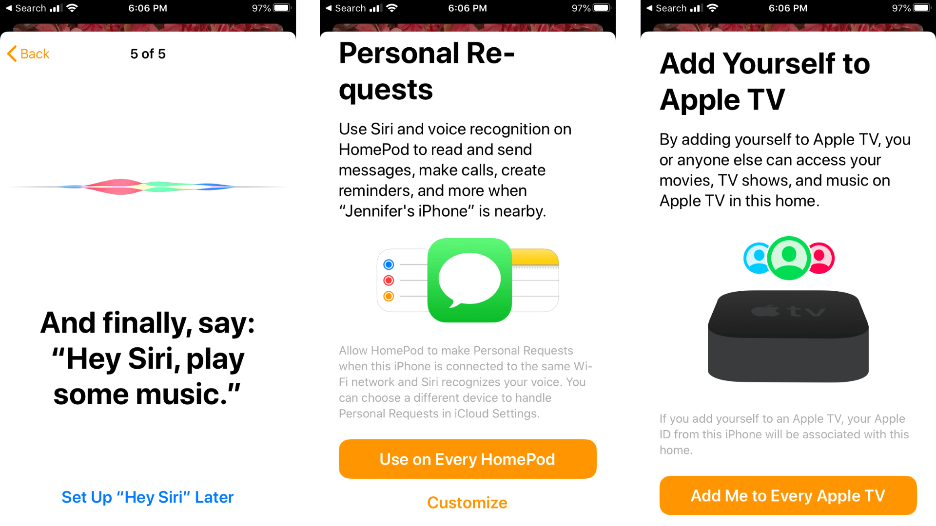 Setting up multi-voice support on the HomePod.