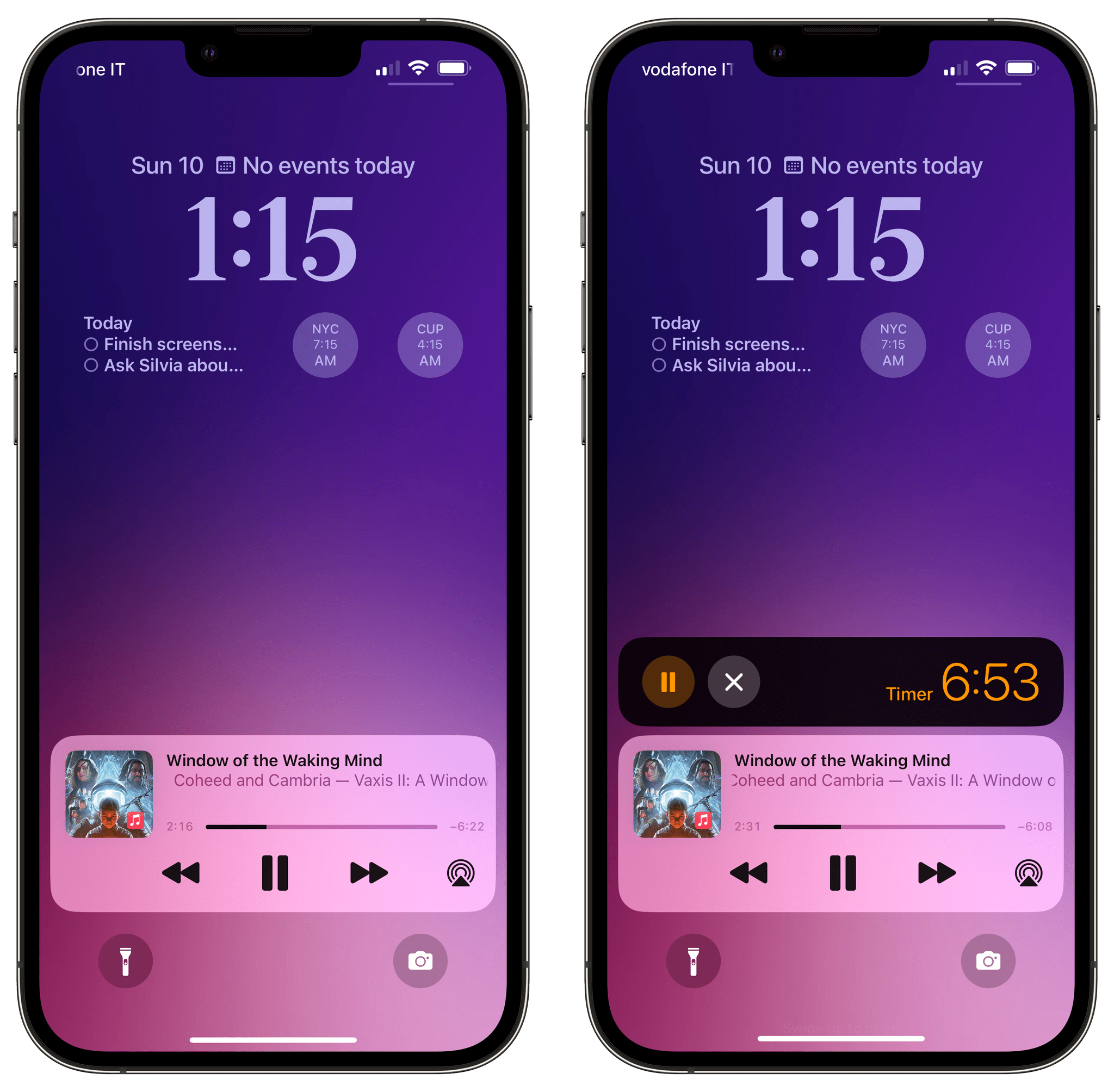 The Now Playing controls and Lock Screen timers have been reworked as special Live Activities in iOS 16.
